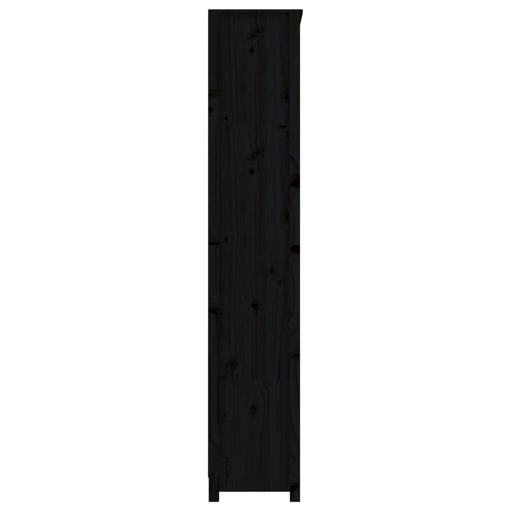 Kiefer Bücherregal Massivholz furnicato 80x35x183 Schwarz cm
