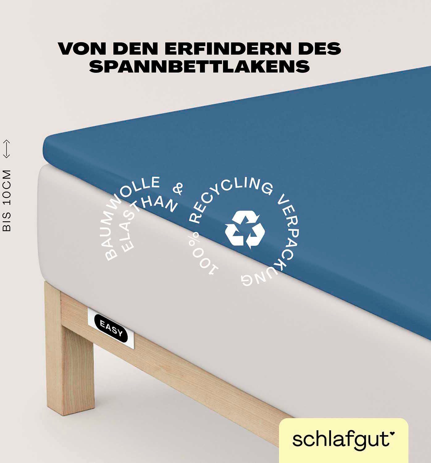 Schlafgut Spannbettlaken »EASY Jersey Elasthan Topper«, MADE IN GREEN by OE günstig online kaufen