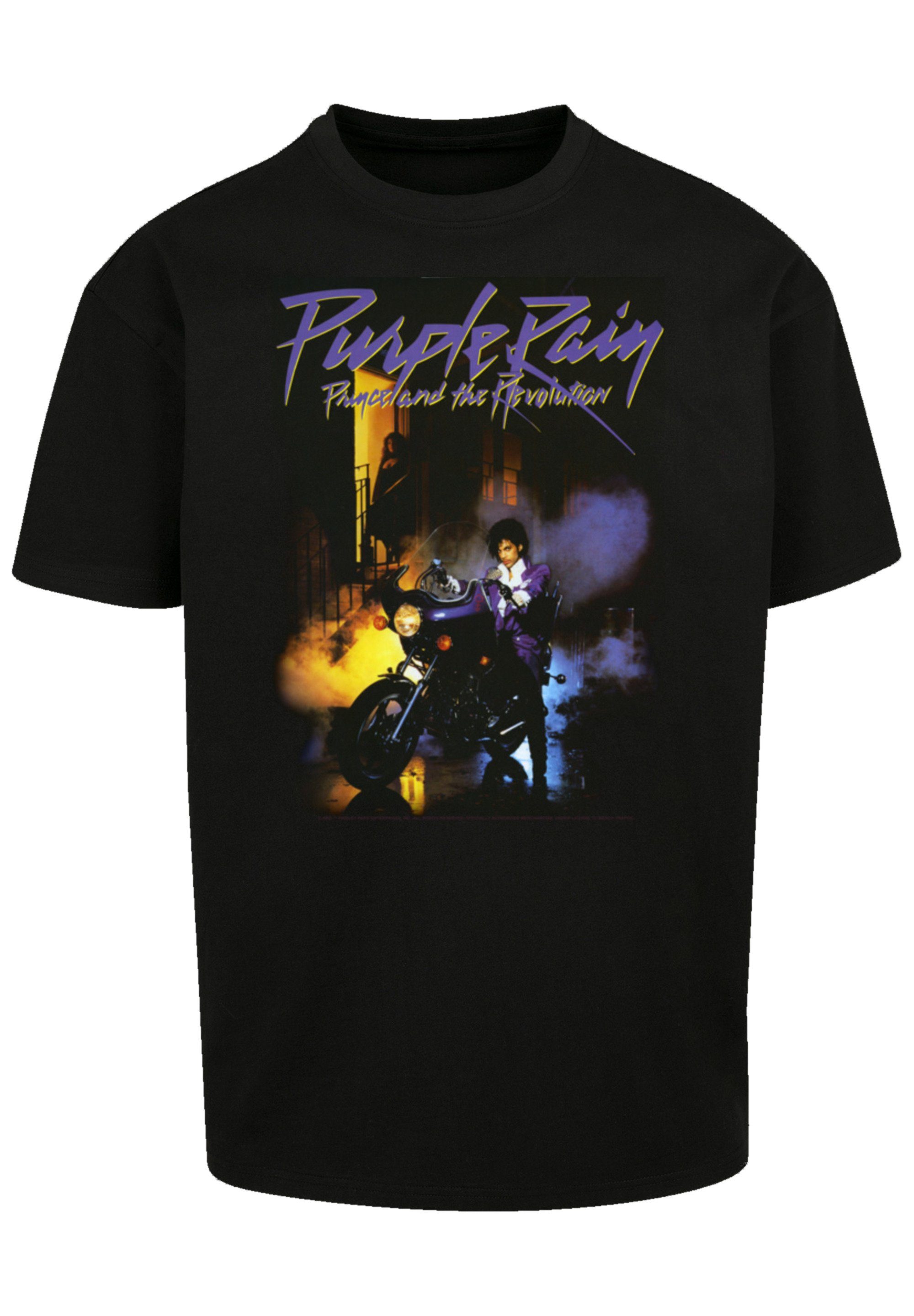 F4NT4STIC T-Shirt Prince Musik Purple Schultern Rain Rock-Musik, überschnittene Passform Qualität, Weite und Band, Premium