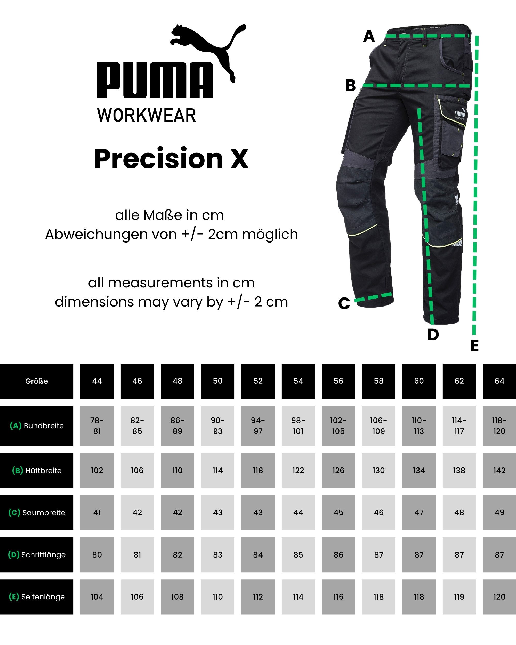 PUMA Workwear Arbeitsbundhose PRECISION X Arbeitshose für Herren - Verstärkte Kniepartien mit vielen Taschen - für Handwerk, Produktion und Baugewerbe – Bild 5 von 5