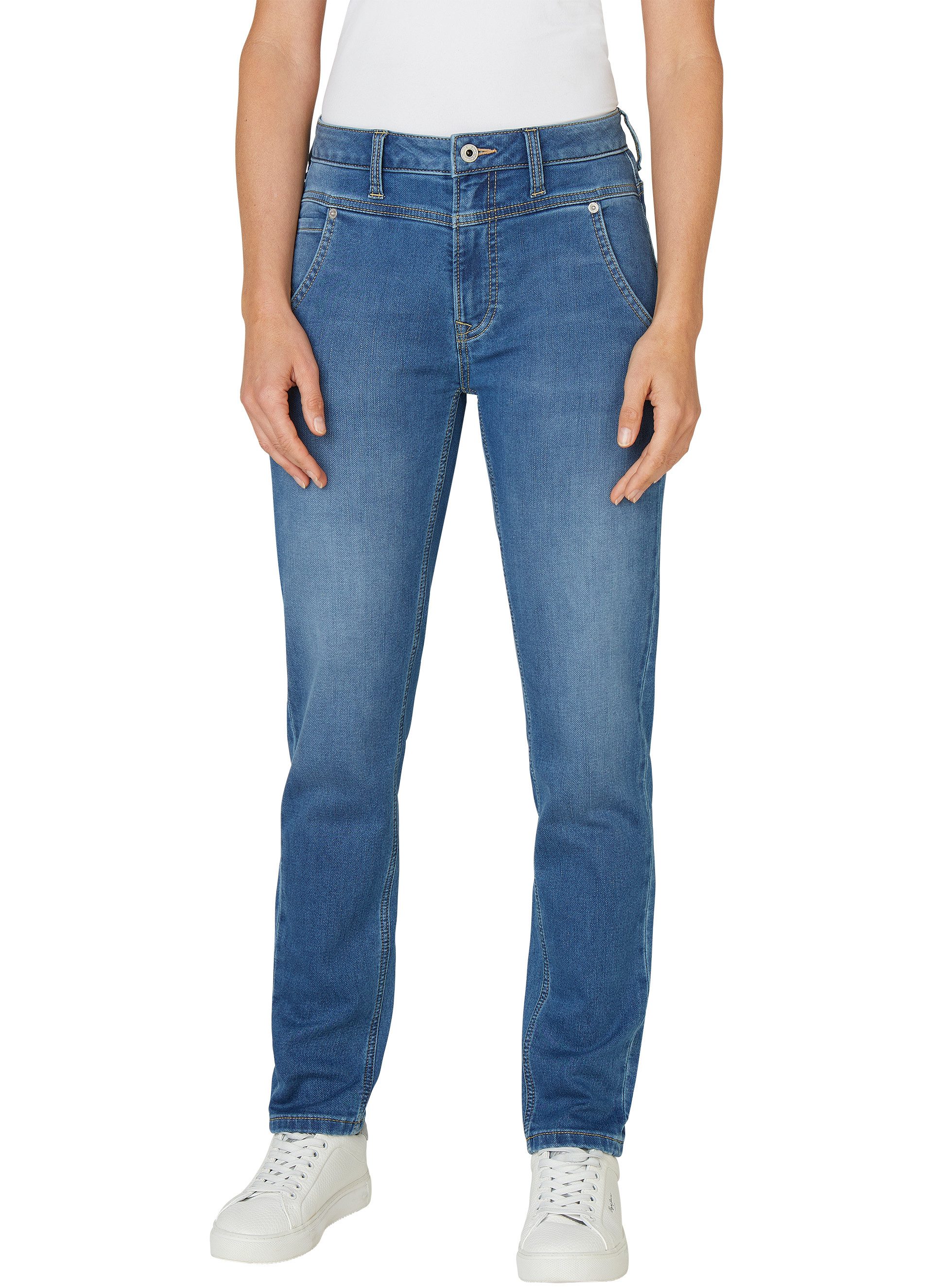 Pepe Jeans Tapered-fit-Jeans TAPERED GYMDIGO MW CAREY mit Passe vorn