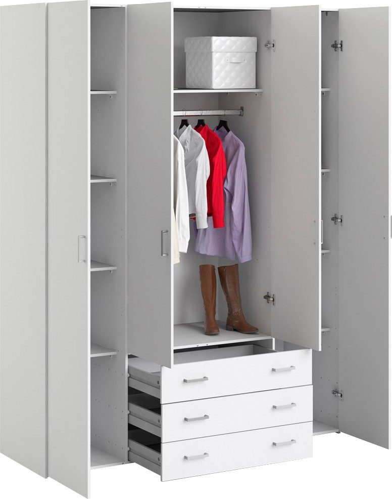 Home affaire Kleiderschrank Space Drehtürenschrank, Aufbewahrung Kasten Schrank Stauraum Breite 78, 115,8 oder 154 cm, mit je 3 Schubkästen, innen Einlegeböden – Bild 5 von 5