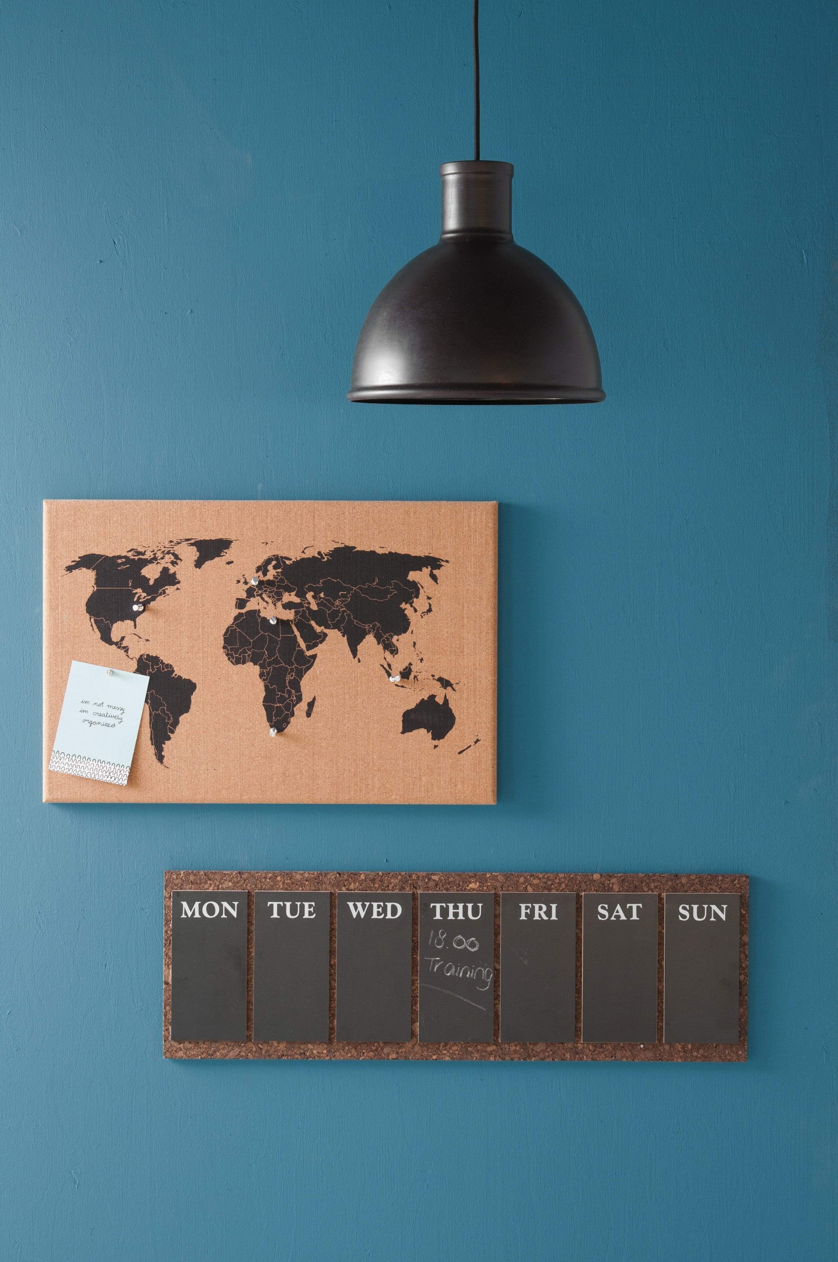 Pinnwand mit Time aus Weltkarte, Kork Present 60x40cm,