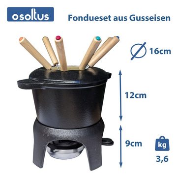 osoltus Kochtopf osoltus Fondue Käsefondue Gusseisen schwarz Emaille