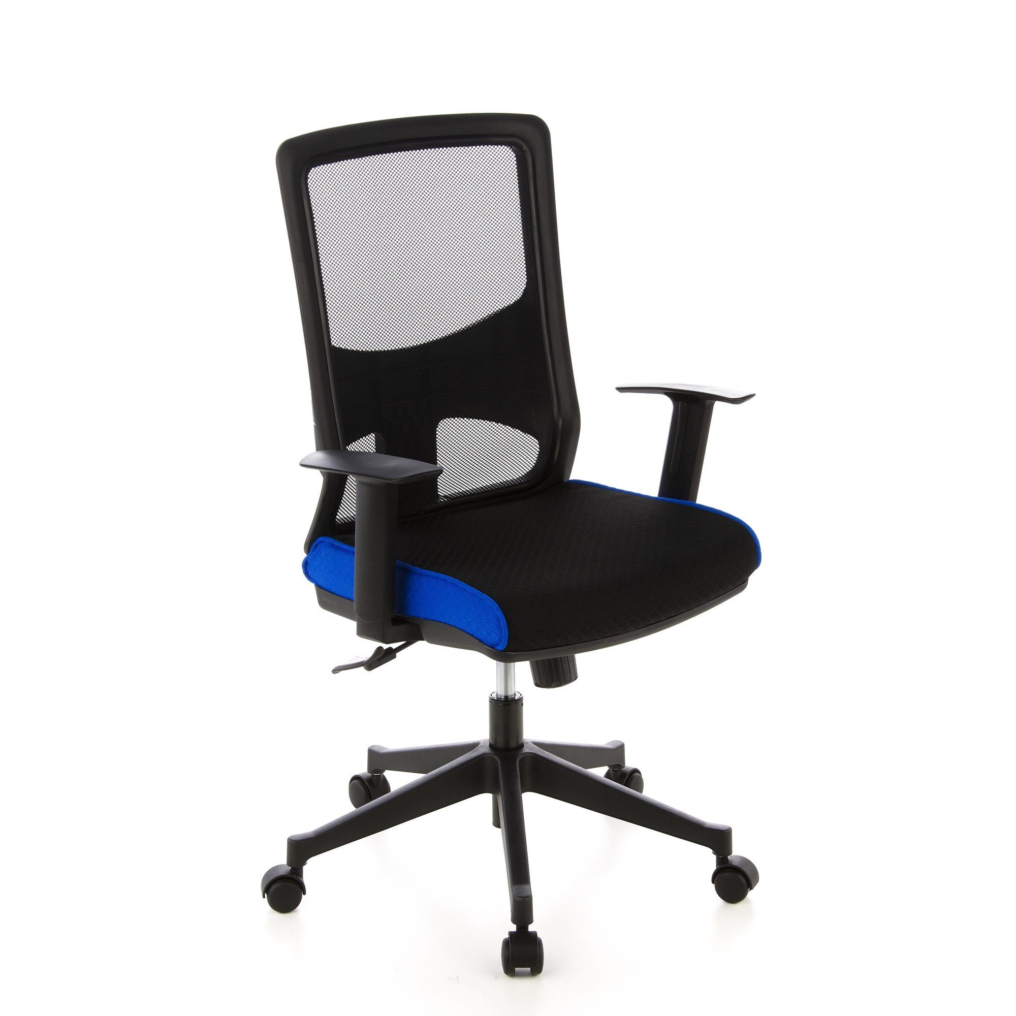 hjh OFFICE Drehstuhl (1 Schwarz/Blau Schreibtischstuhl Bürostuhl LAVITA St), Stoff Profi ergonomisch