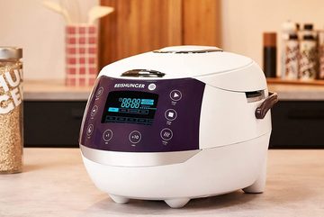 Reishunger Reiskocher - Digitaler Reiskocher & Dampfgarer, 860 W, Timer- und Warmhaltefunktion, 7-Kochphasen-Technologie, LED-Display