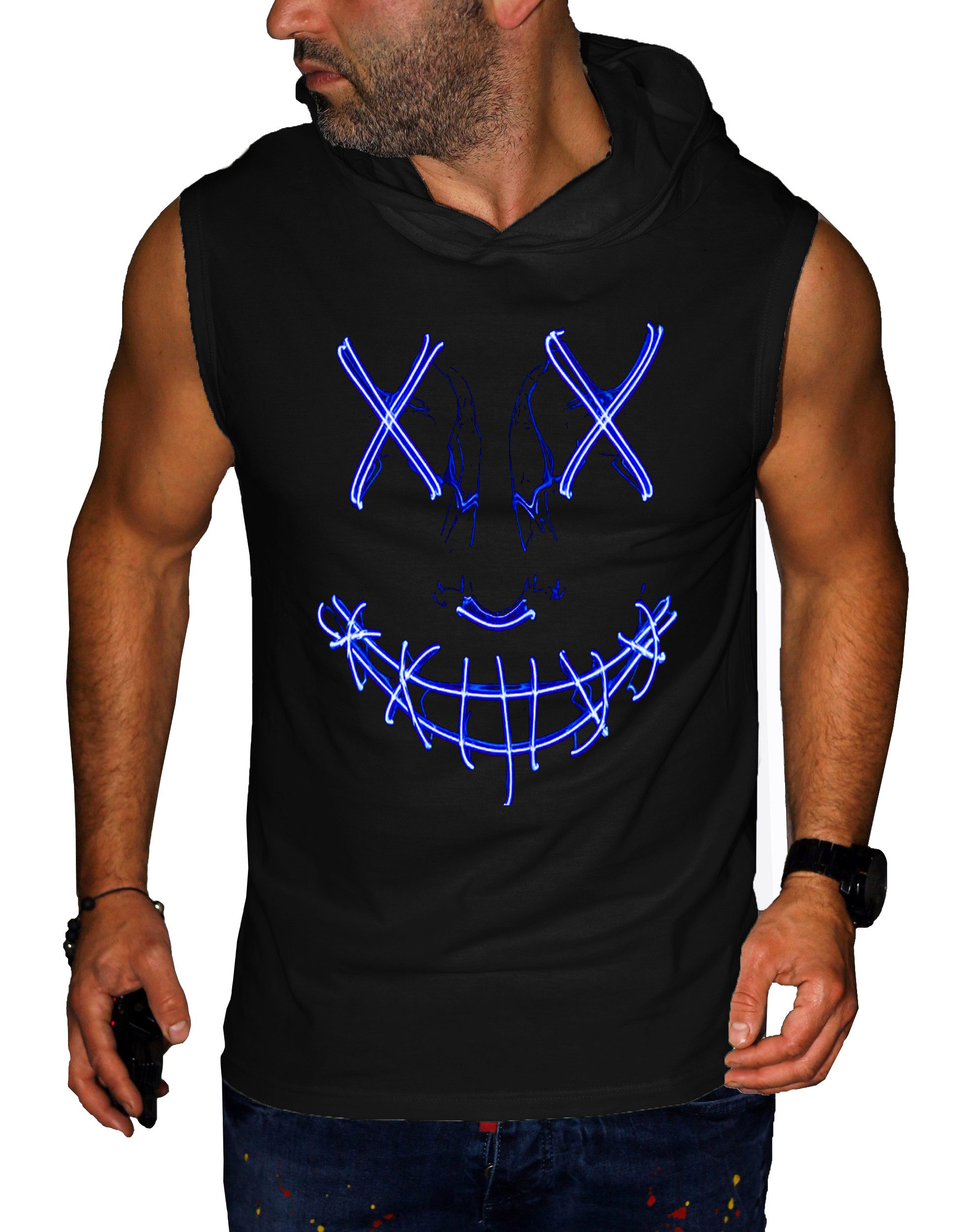 Tanktop Herren Tanktop Muskelshirt Gym Ärmellos Shirt Smiley Smile