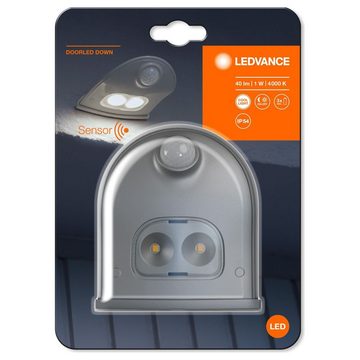 Ledvance LED Außen-Wandleuchte LED Wandleuchte in Silber 0,95W 40lm IP54, keine Angabe, Leuchtmittel enthalten: Ja, fest verbaut, LED, 4000, Aussenlampe, Aussenwandleuchte, Outdoor-Leuchte