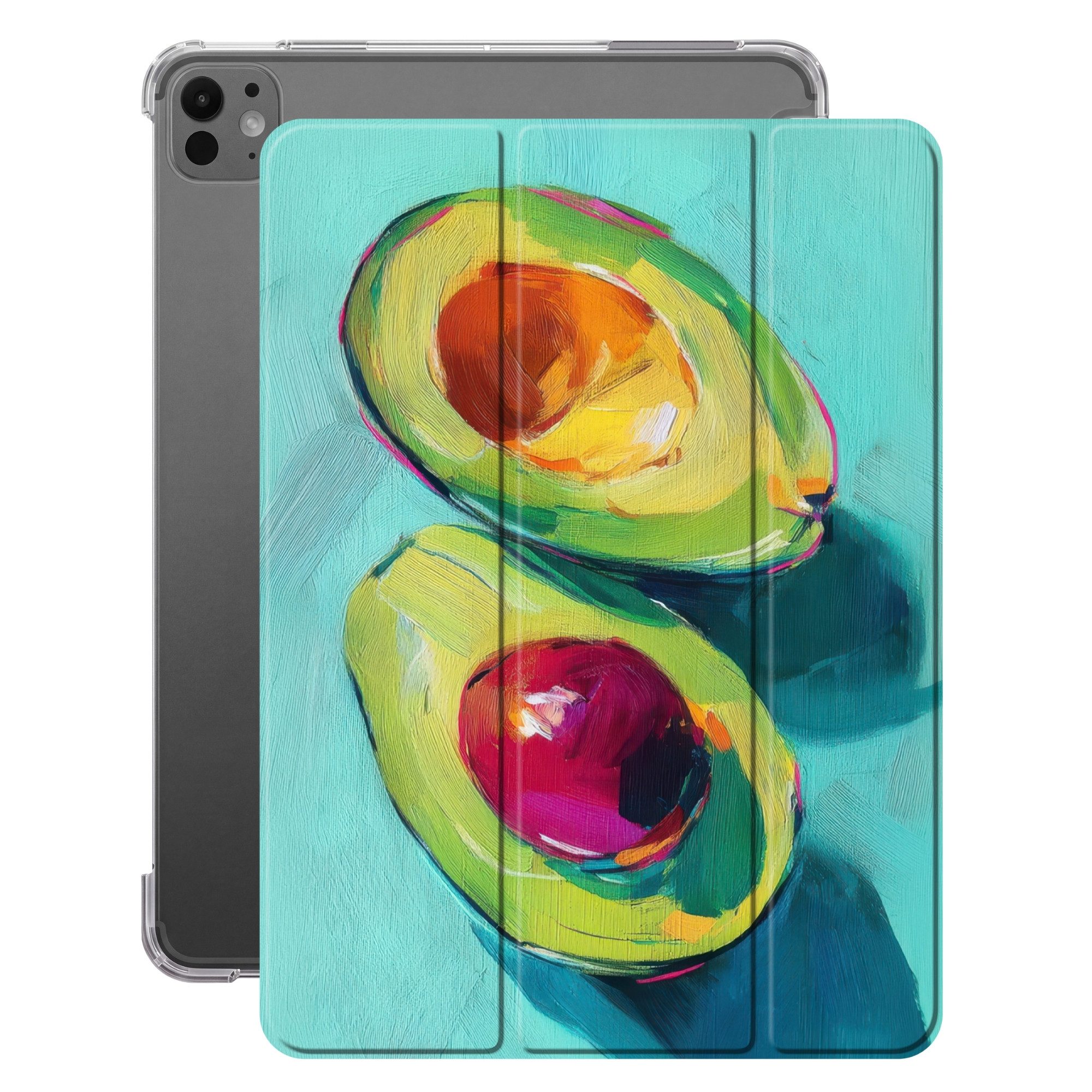 OnlyWow Tablet-Hülle Apple iPad Pro 2025 13 inch Avocado - Grün - Saatgut - Schatten, Schutzhülle, Auto-Sleep/Wake-Funktion, Dünn, Print