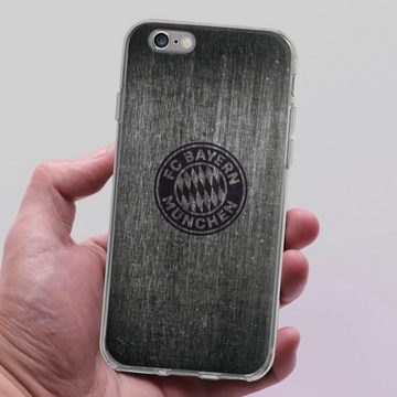 DeinDesign Handyhülle Metallic Look FCB FC Bayern München Metalllook FCB Logo einfarbig, Apple iPhone 6 Silikon Hülle Bumper Case Handy Schutzhülle