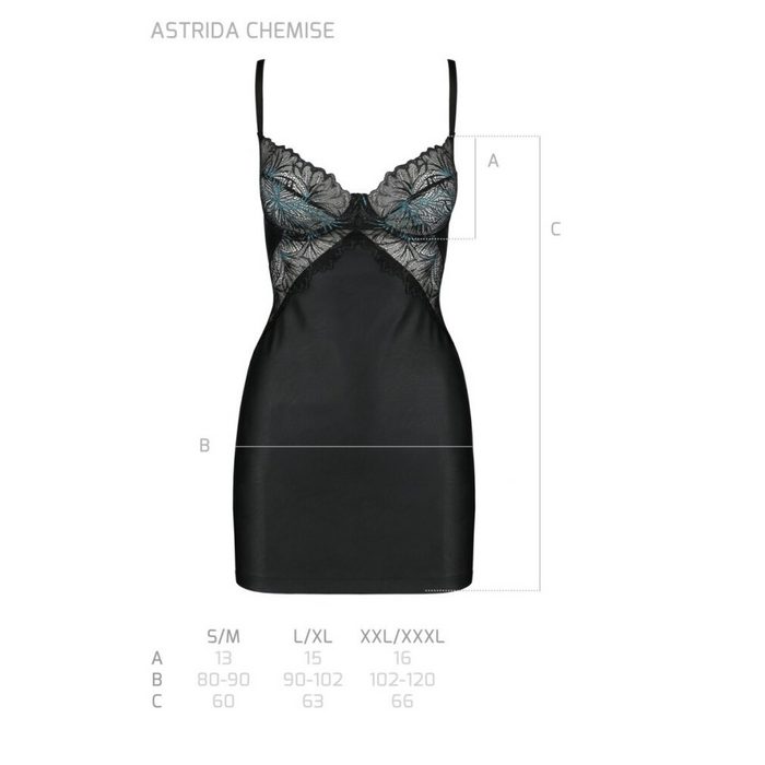 Blue Passion® Set: Bügel-BH PE Astrida chemise & thong black S/M