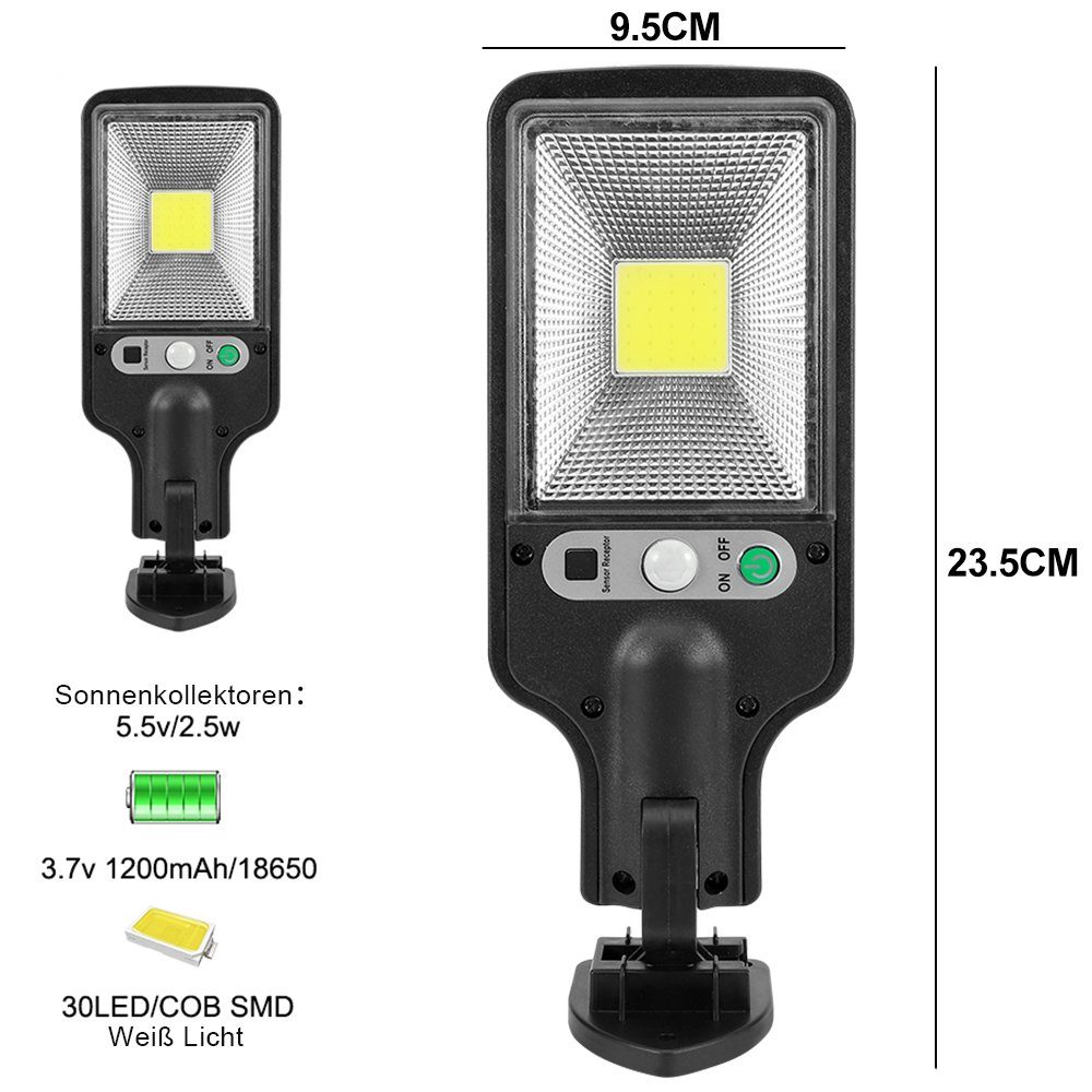 Rosnek LED Außen-Wandleuchte Solar, 3 Modi, günstig online kaufen