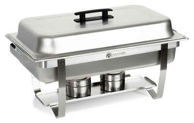 joycraft Speisenwärmer Chafing Dish - Edelstahl Warmhaltebehälter für Buffet und Catering, (CDD-09, 1-tlg., Inkl. Wasserbad und 2 Brennern), Speisewanne mit 9 L Fassungsvermögen