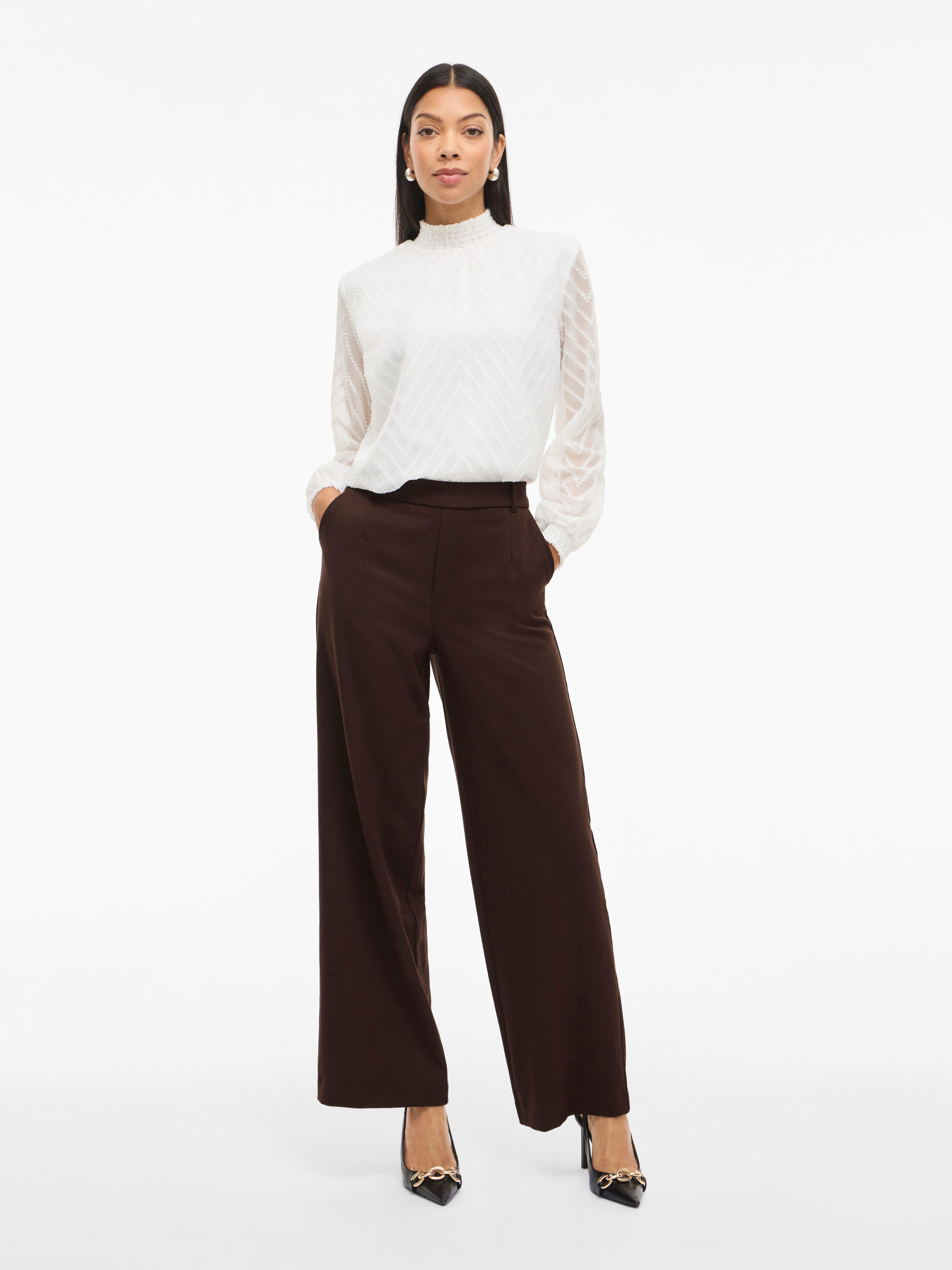 Vila Anzughose VIVARONE HW WIDE PANT - NOOS Materialmix, slim fit – Bild 4 von 5