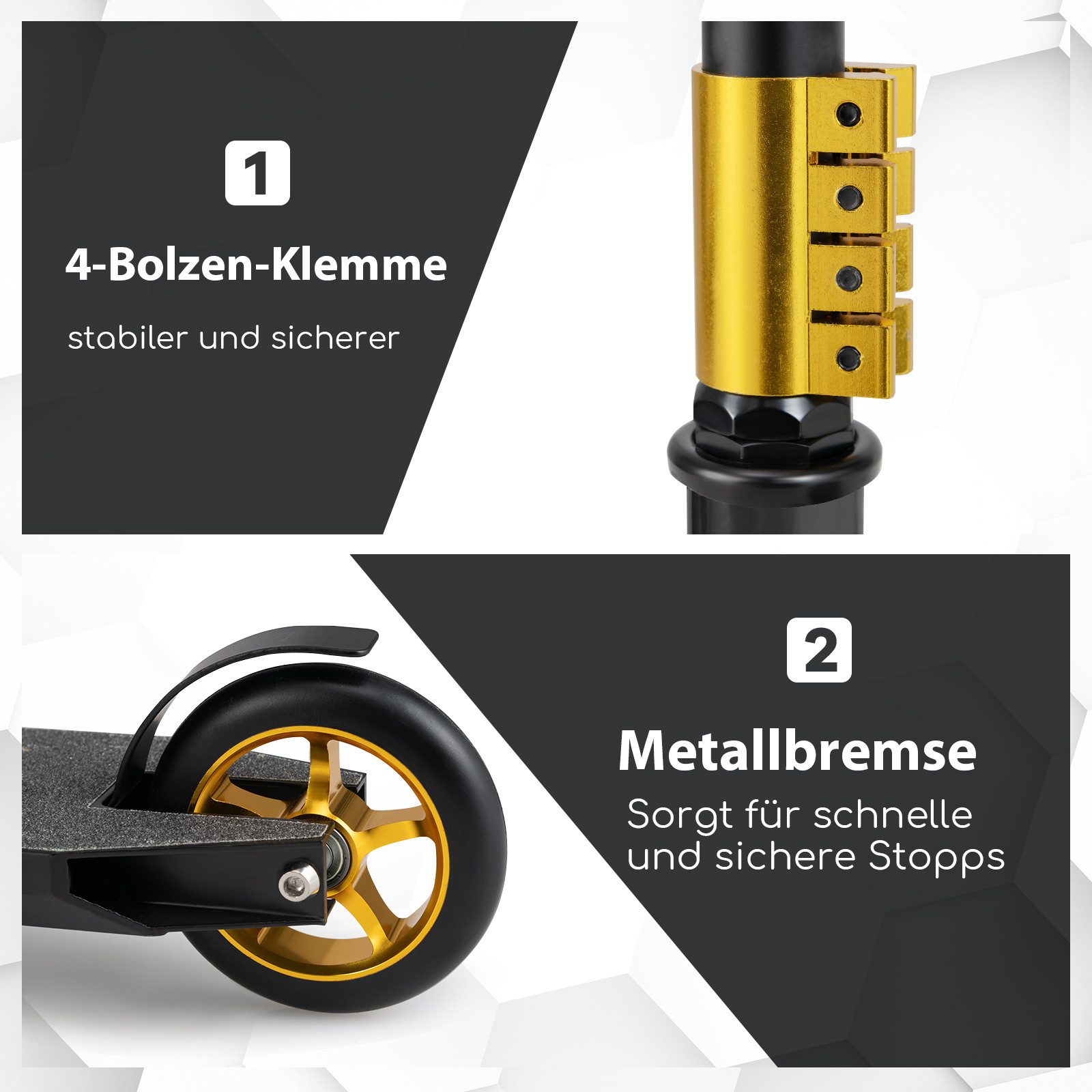 COSTWAY Scooter, Stuntscooter 360°-Lenker, ABEC-7, Pro