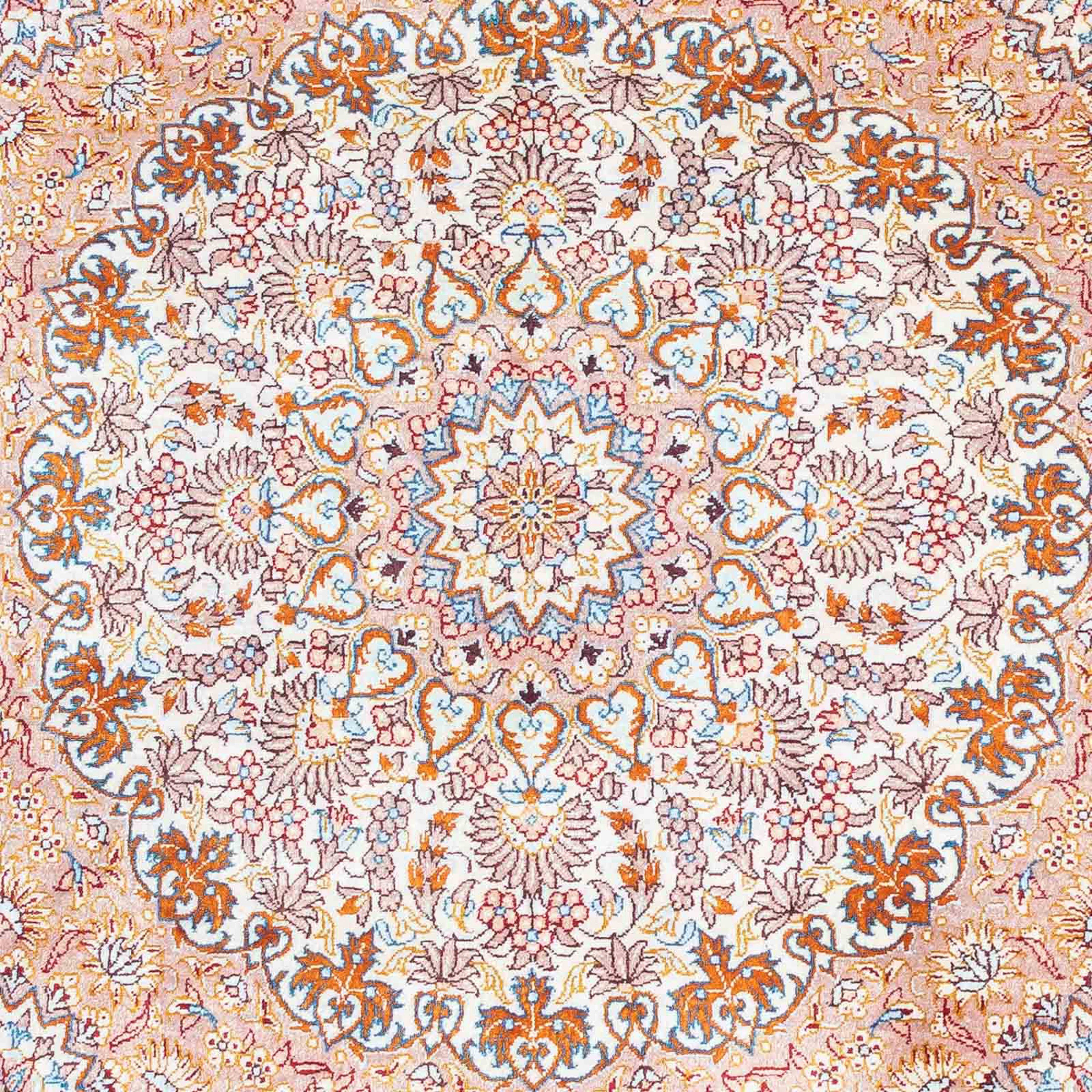 Orientteppich Perser Einzelstück Wohnzimmer, beige, mm, - Zertifikat Handgeknüpft, mit 122 - Höhe: - x Ghom 10 cm morgenland, 78 rechteckig