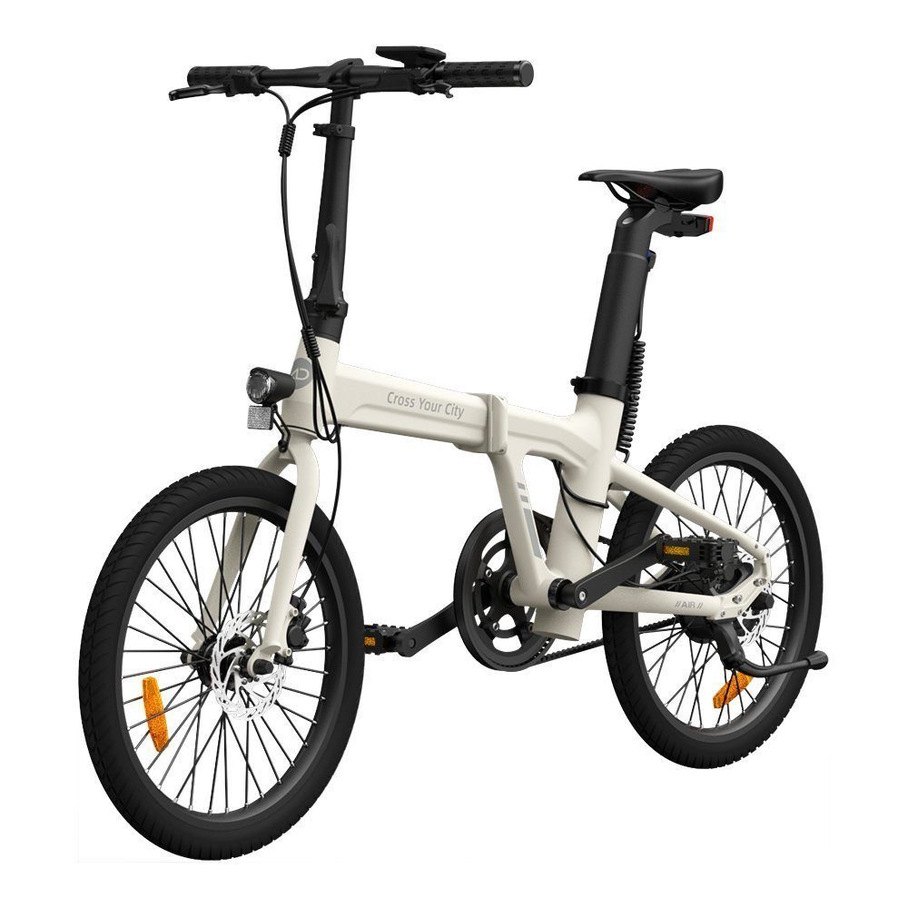 ADO E-Bike 2*Air 20 Faltrad ebike Akku-Ladegerät,Handyhalter) E-Fahrrad Ultraleichtgewicht Heckmotor, Gang, Weiß+Weiß Damen/Herren,StVZO( 17,5 mit KG,Riemenantrieb, 1