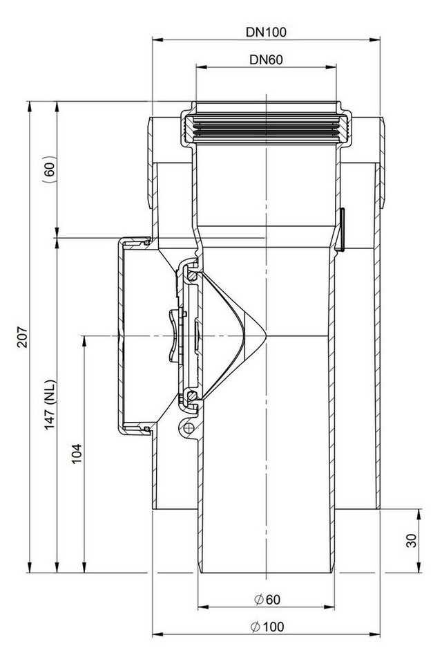 Thumbnail - ATEC Abgastechnologie PP-Rohr ATEC Schornstein Kontroll-Rohr DN60/100 konzentrisch 0503, DN 60/100