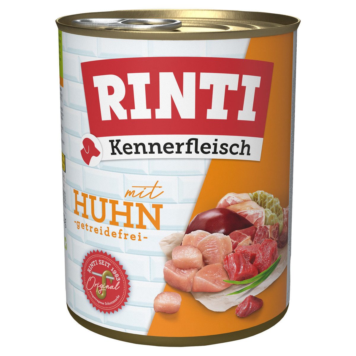 Rinti Kennerfleisch mit Huhn 800 g - 12 Stück, Nassfutter für: Hund