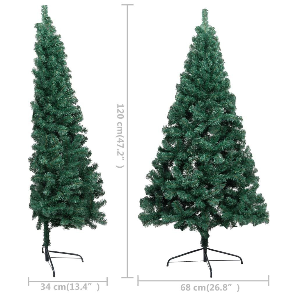 furnicato Weihnachtsbaum Halb-Weihnachtsbaum Grün Künstlicher mit cm 120 Künstlicher Ständer PVC