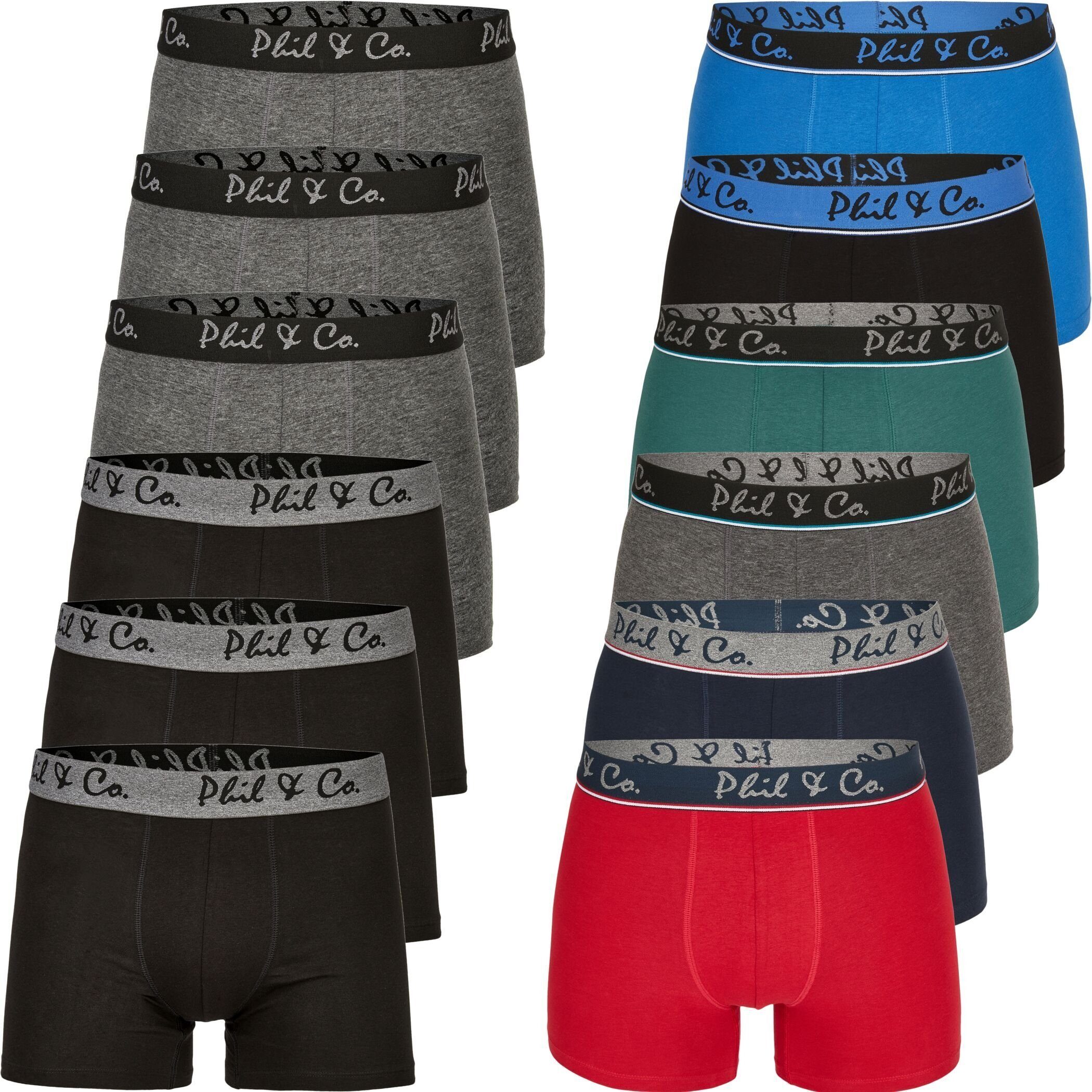 Phil & Co. Boxershorts 12 & (1-St) Short Berlin DESIGN 05 Phil Boxershorts FARBWAHL Co Trunk Jersey Pant Pack