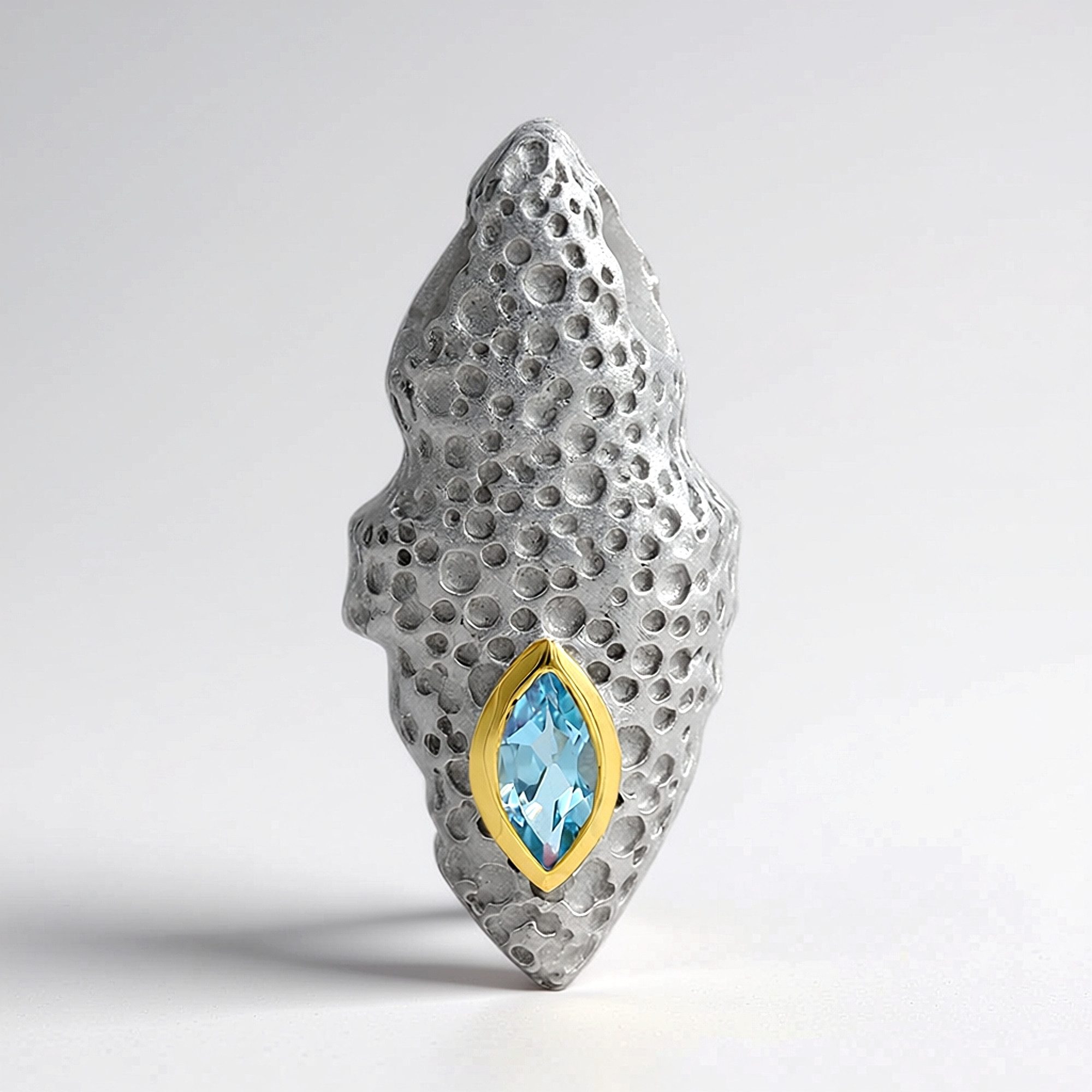 Cavill Kettenanhänger Cavill Topas 0,61 ct Marquise Anhänger, 925 Silber bicolor vergoldet (1-tlg)