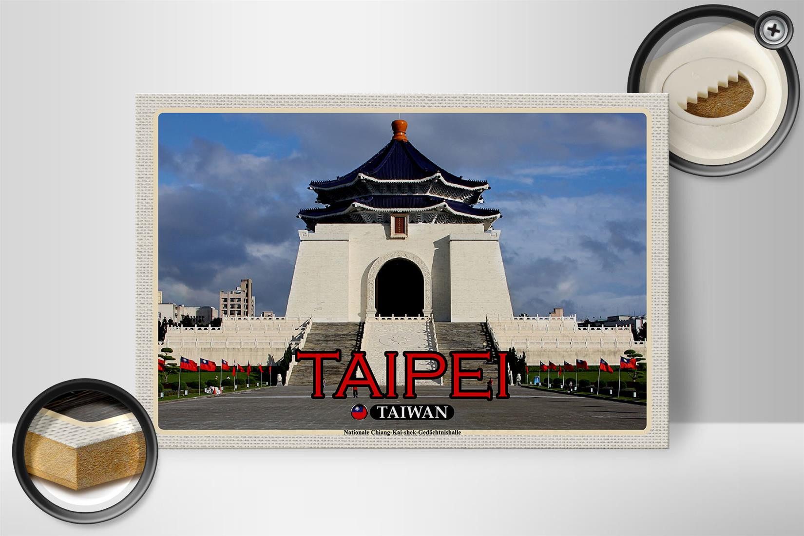 Femer GmbH Holzbild Reise 30x20cm Taipei Taiwan Nationale Chiang-Kai-shek, (1 St), Glatte Holzfaserplatte (MDF), vorn beschichtet