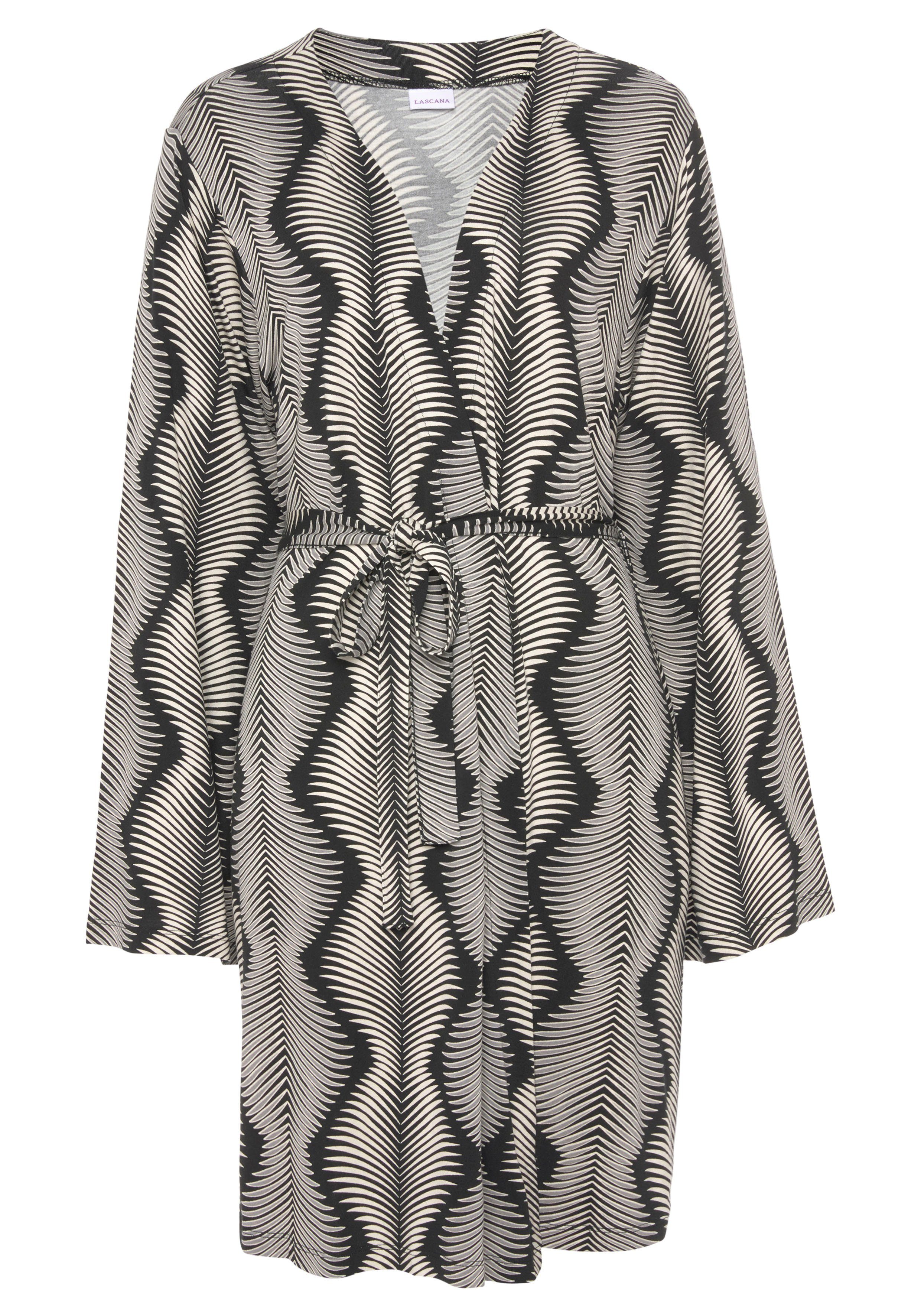 LASCANA Kimono, Kurzform, Single-Jersey, Kimono-Kragen, Gürtel, günstig online kaufen