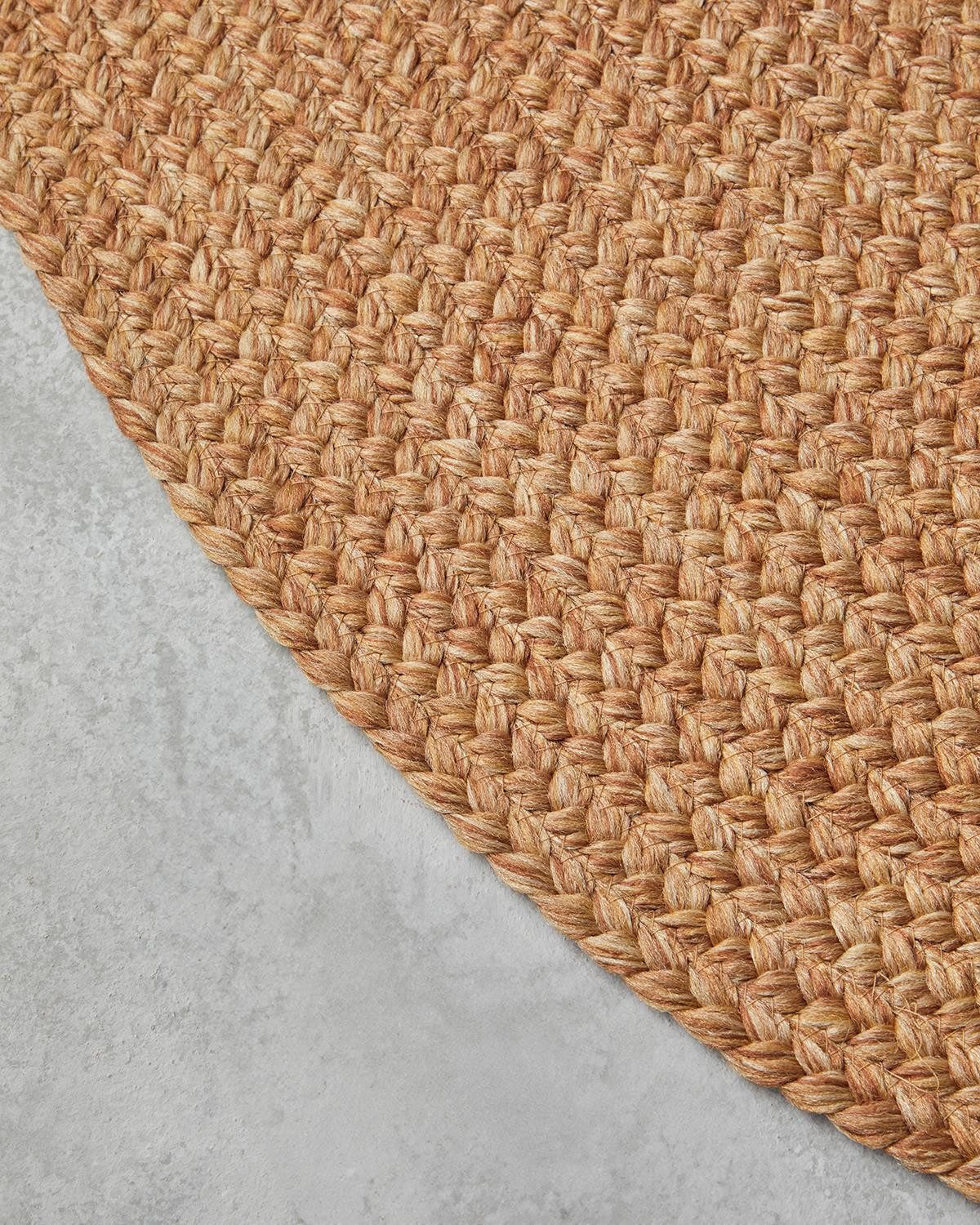English Home Teppich Juliet runder Jute-Teppich, Natur, Rund, Rundes Jute-Kilim in Naturfarbe, Ø 90 cm