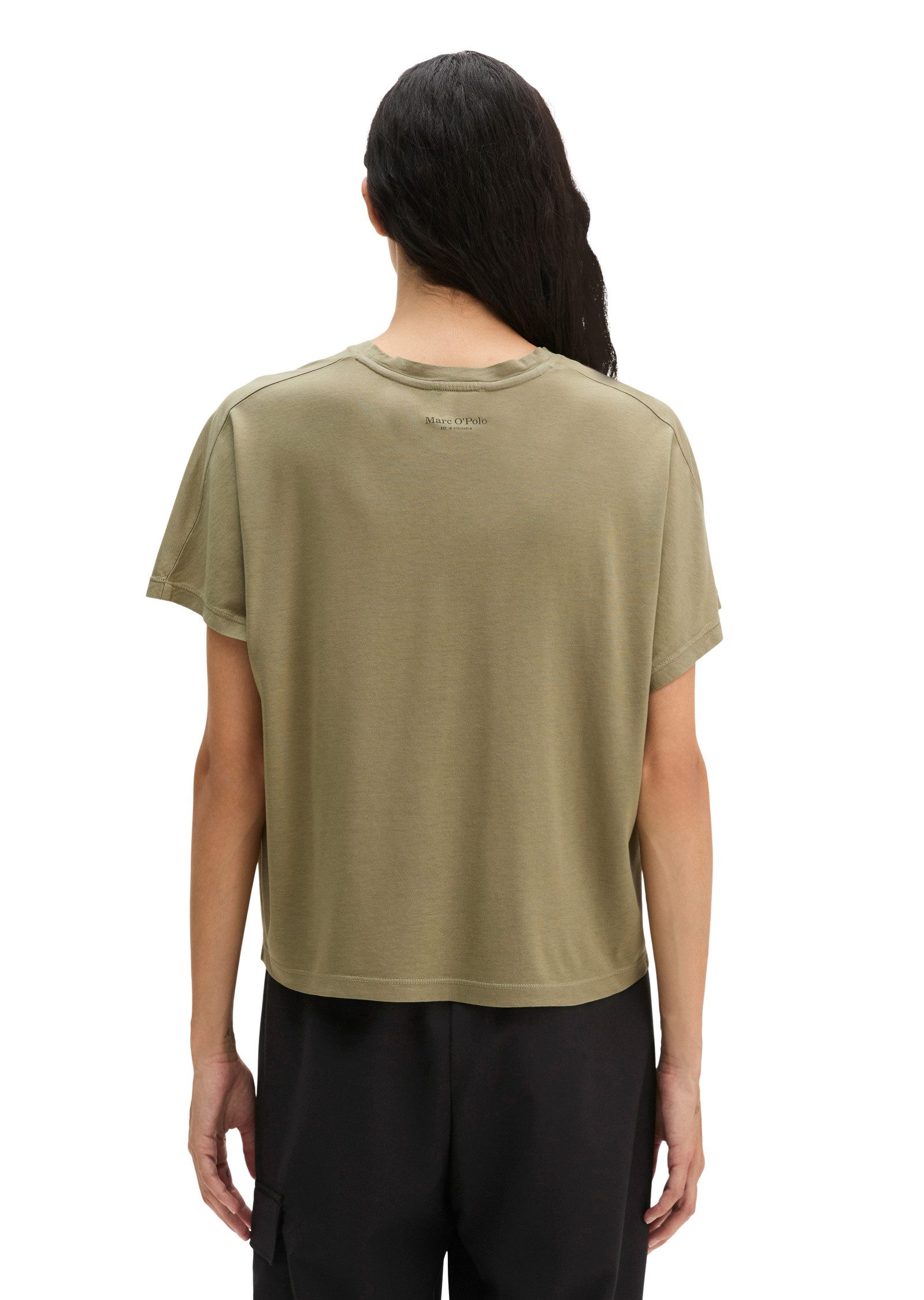 Marc O'Polo T-Shirt aus fließendem Lyocell-Baumwolle-Mix