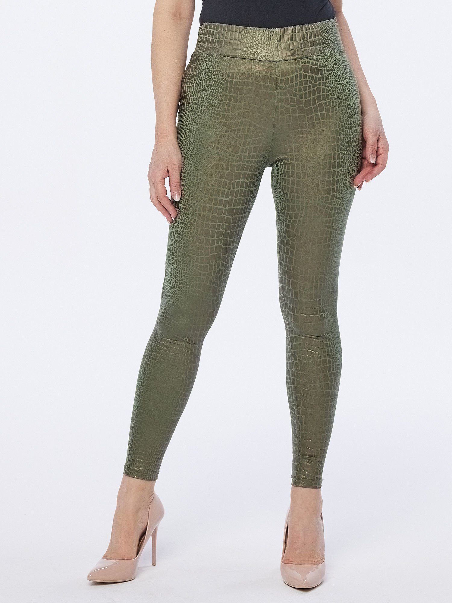 MONACO blue Leggings Leggings figurbetont mit Krokoprägung