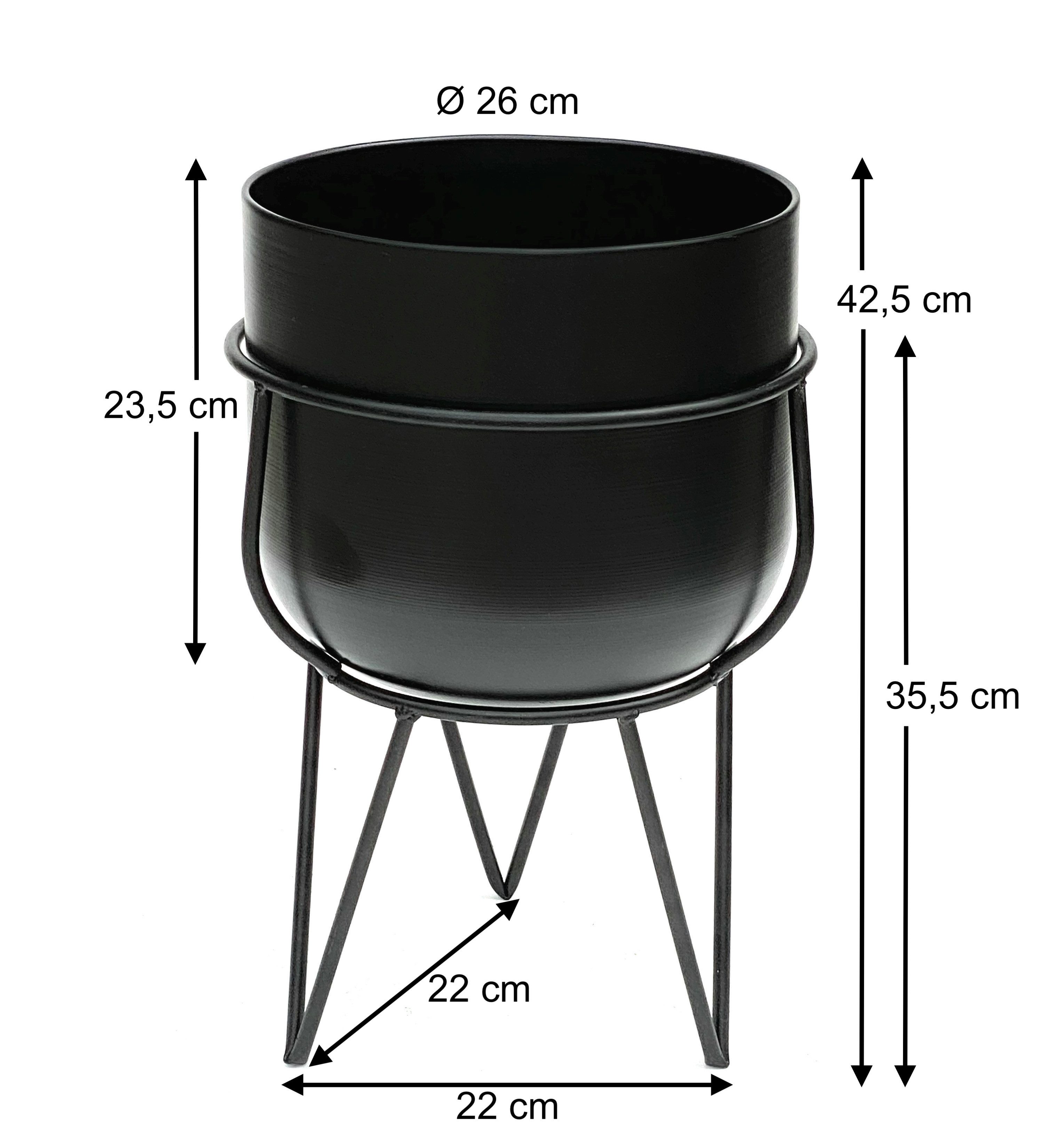 Thumbnail - DanDiBo Blumenständer mit Topf Metall Schwarz 42,5 cm Blumenhocker 96151, Blumensäule Modern Pflanzenständer Pflanzenhoc...