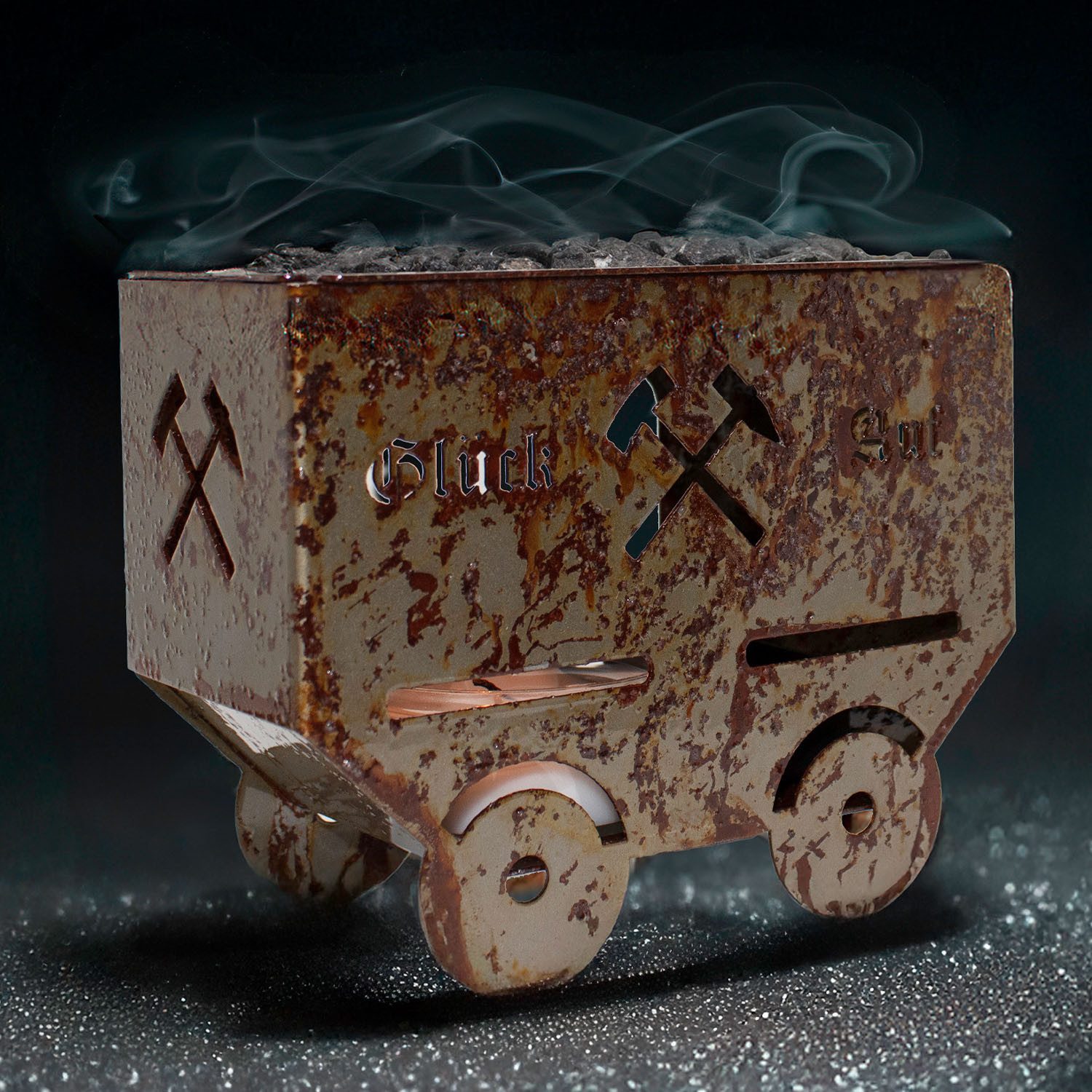 Landshop24 Räucherhaus Grubenhunt Lore natürlich gerostet mit Klarlack über günstig online kaufen