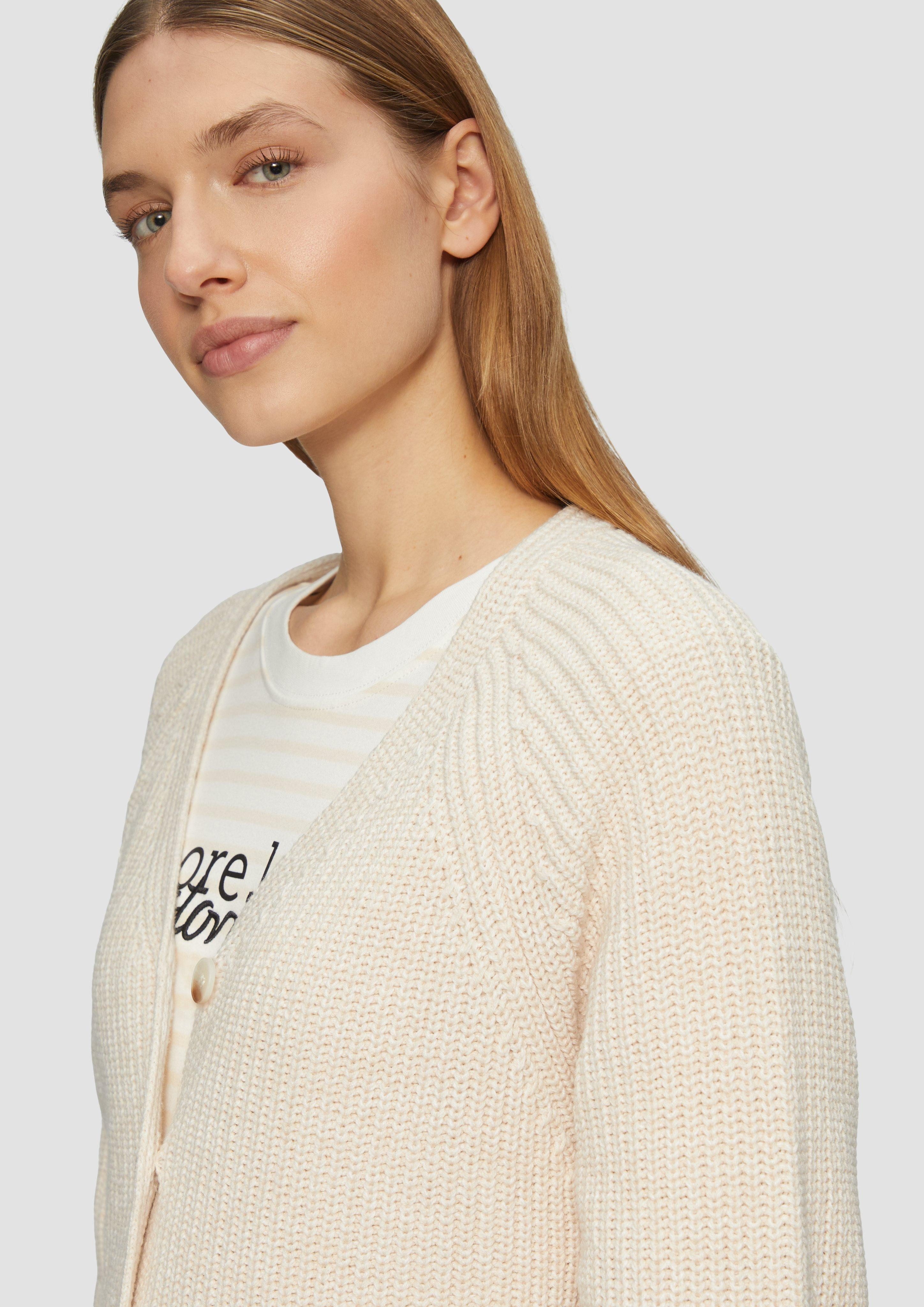 s.Oliver Strickjacke Strukturierter Cardigan im Relaxed günstig online kaufen