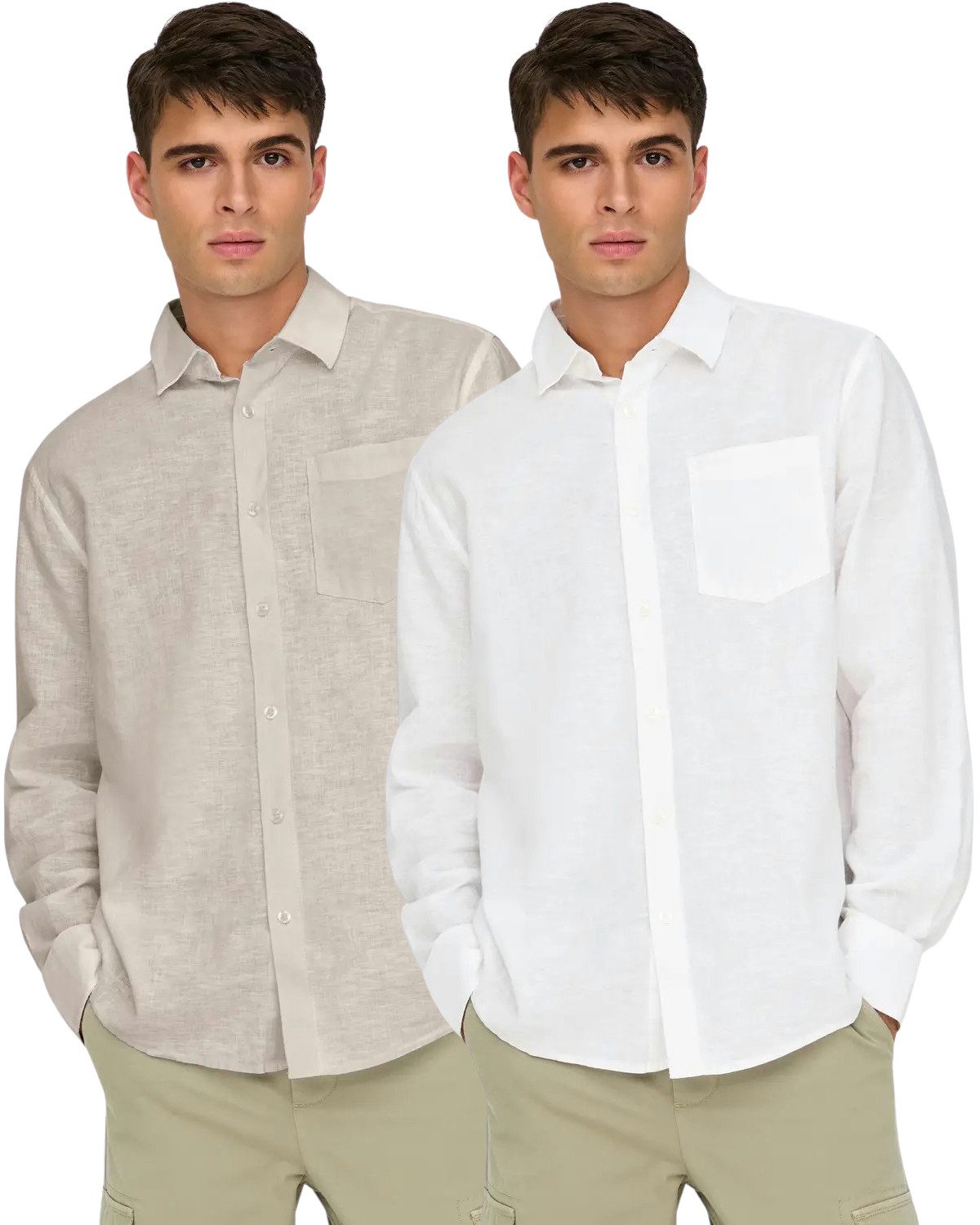 ONLY & SONS Leinenhemd Basic langarm günstig online kaufen