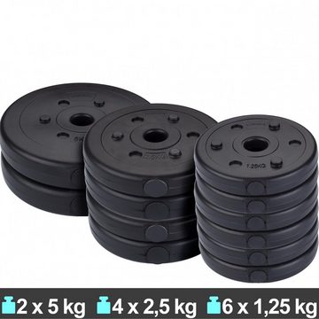 ScSPORTS® Hantel-Set 45kg Kurzhantelstangen SZ Stange Langhantel Gewichte Ø31mm