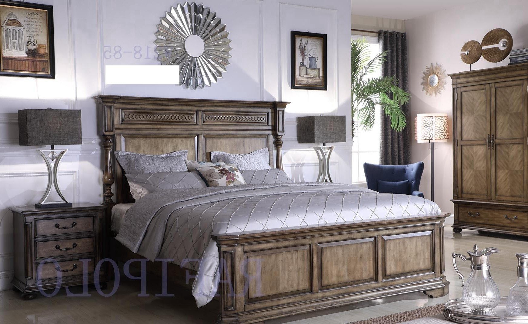 Xlmoebel Holzbett Landhaus Designer Doppelbett im klassischen Stil (Bett, 1-tlg., Bett), Hergestellt in Europa