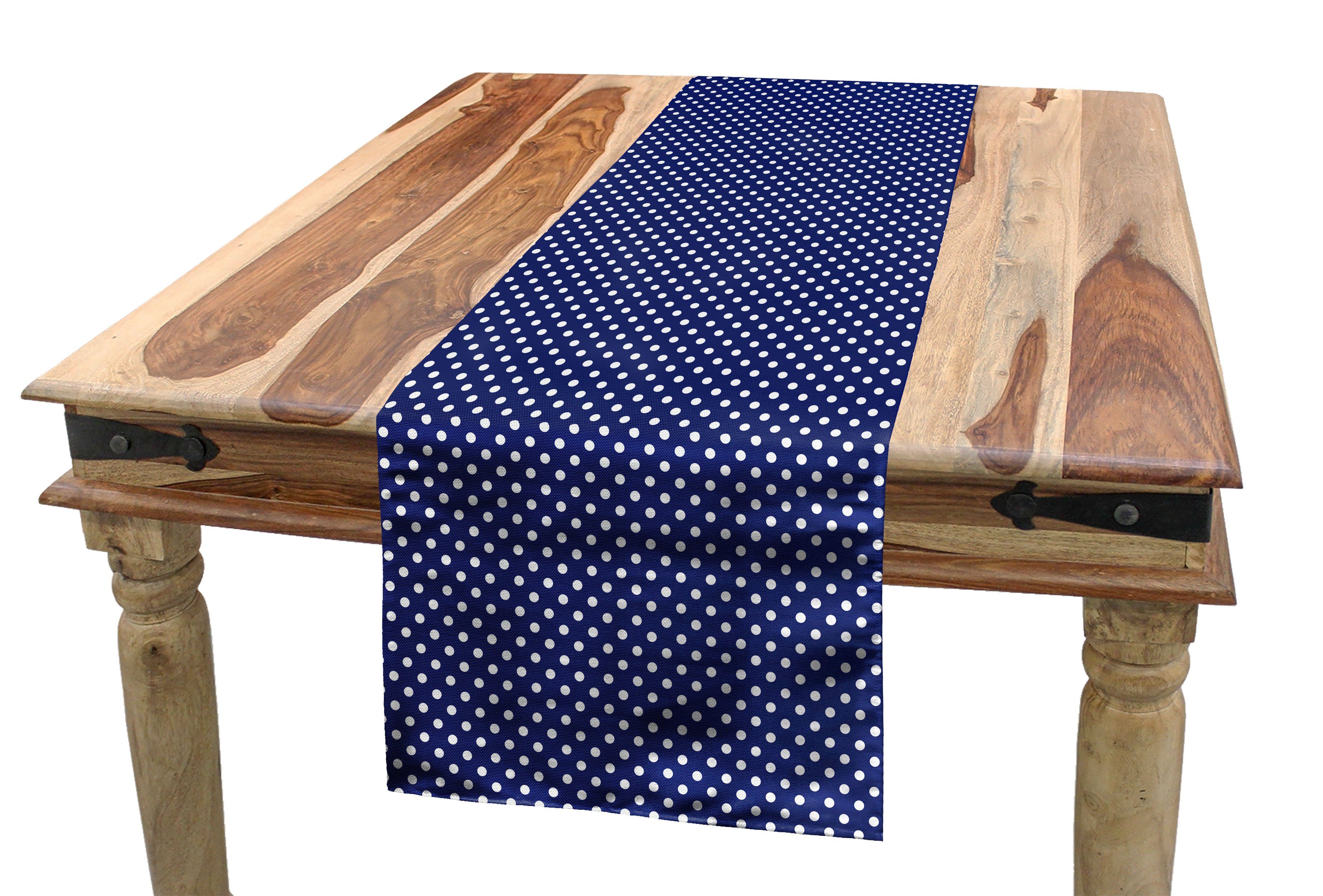 Abakuhaus Tischläufer Esszimmer Küche Rechteckiger Dekorativer Tischläufer, Navy blau Nautical Tupfen