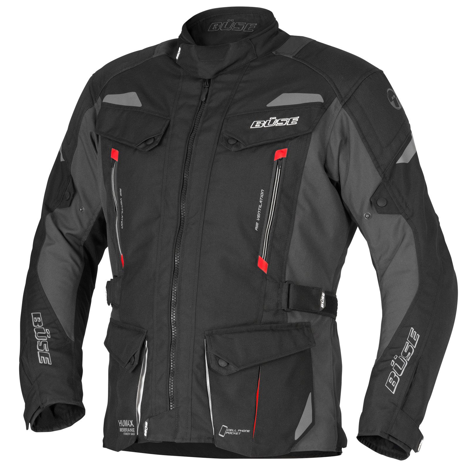 Büse Motorradjacke Büse Lago III Textiljacke Schwarz 3XL Allwetter