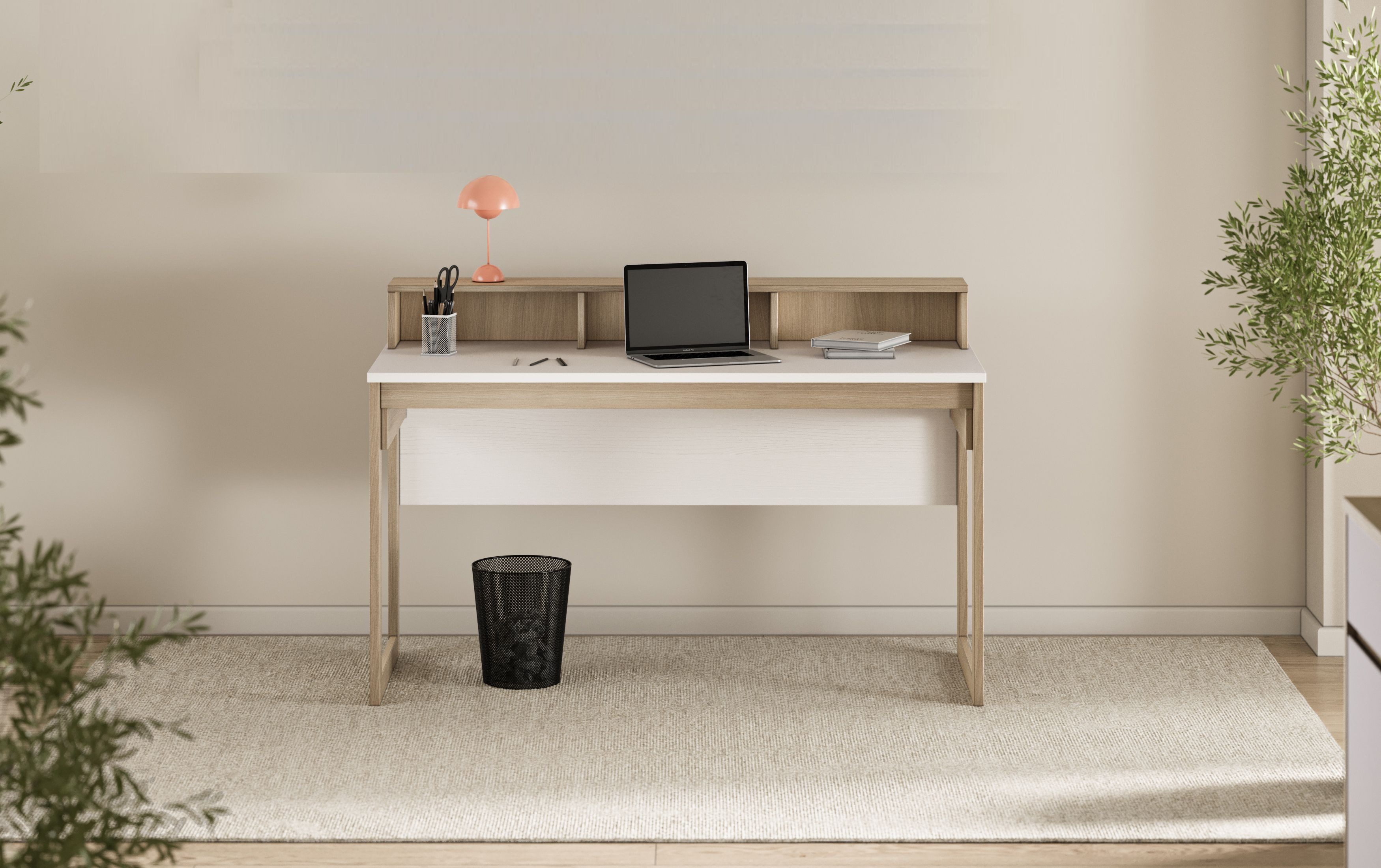 Home affaire Schreibtisch Stranda, Arbeitstisch im Skandi Style, Bürotisch in zwei Farben, moderner Computertisch, wohnliches Home Office