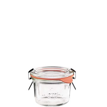 BUTLERS Einmachglas WECK 6x Mini-Einmachglas 80ml, Glas, Klammer: Edelstahl, Ring: Gummi