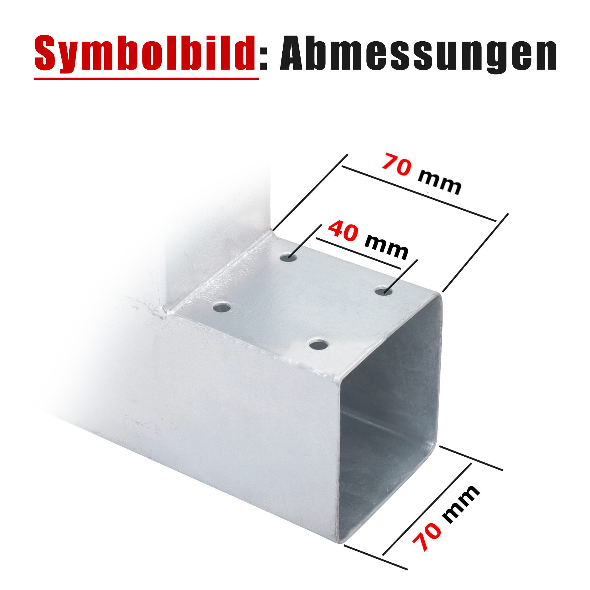 ROG-Gardenline Montagezubehör HOLZVERBINDER FÜR 70x70 MM BALKEN (HEB-030 L-FORM), verzinkter Stahl