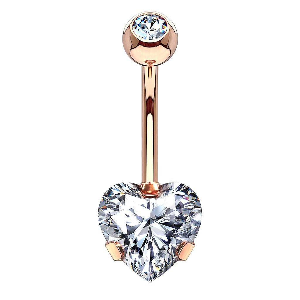Taffstyle Bauchnabelpiercing Piercing Chirurgenstahl Kristall Herz, Bauchna günstig online kaufen