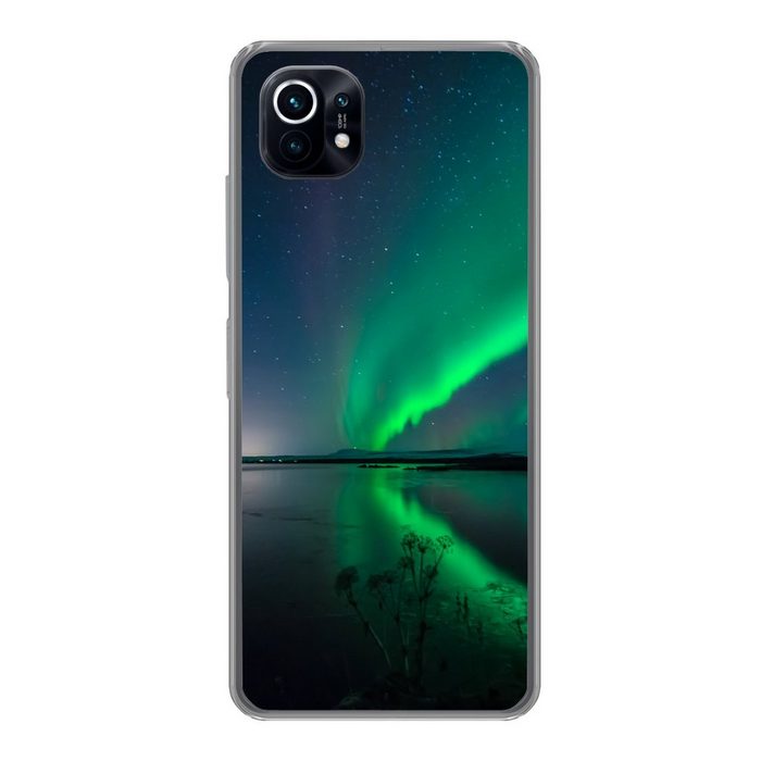 MuchoWow Handyhülle Nordlicht - Island - Sternenhimmel - Grün - Wasser Phone Case Handyhülle Xiaomi Mi 11 Silikon Schutzhülle