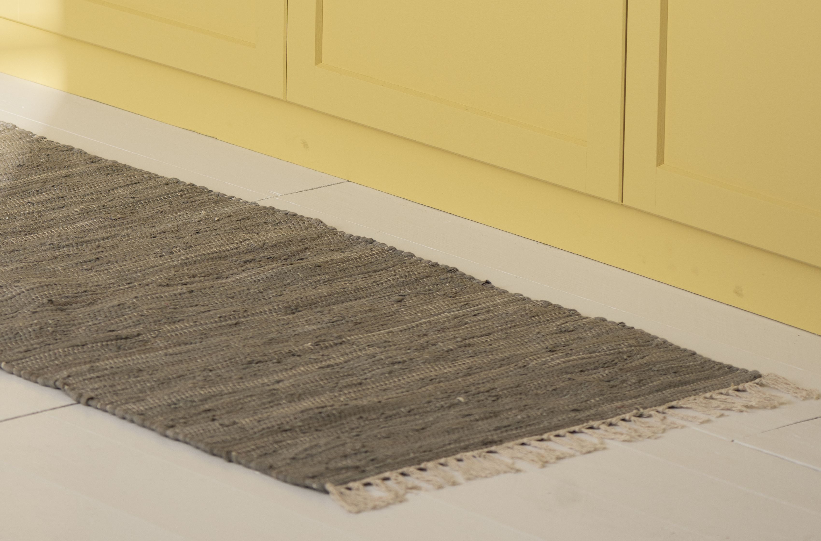 Ib Laursen Läufer Ib Laursen - Teppich Läufer Wohnraum 60x250cm Baumwolle Braun Grau