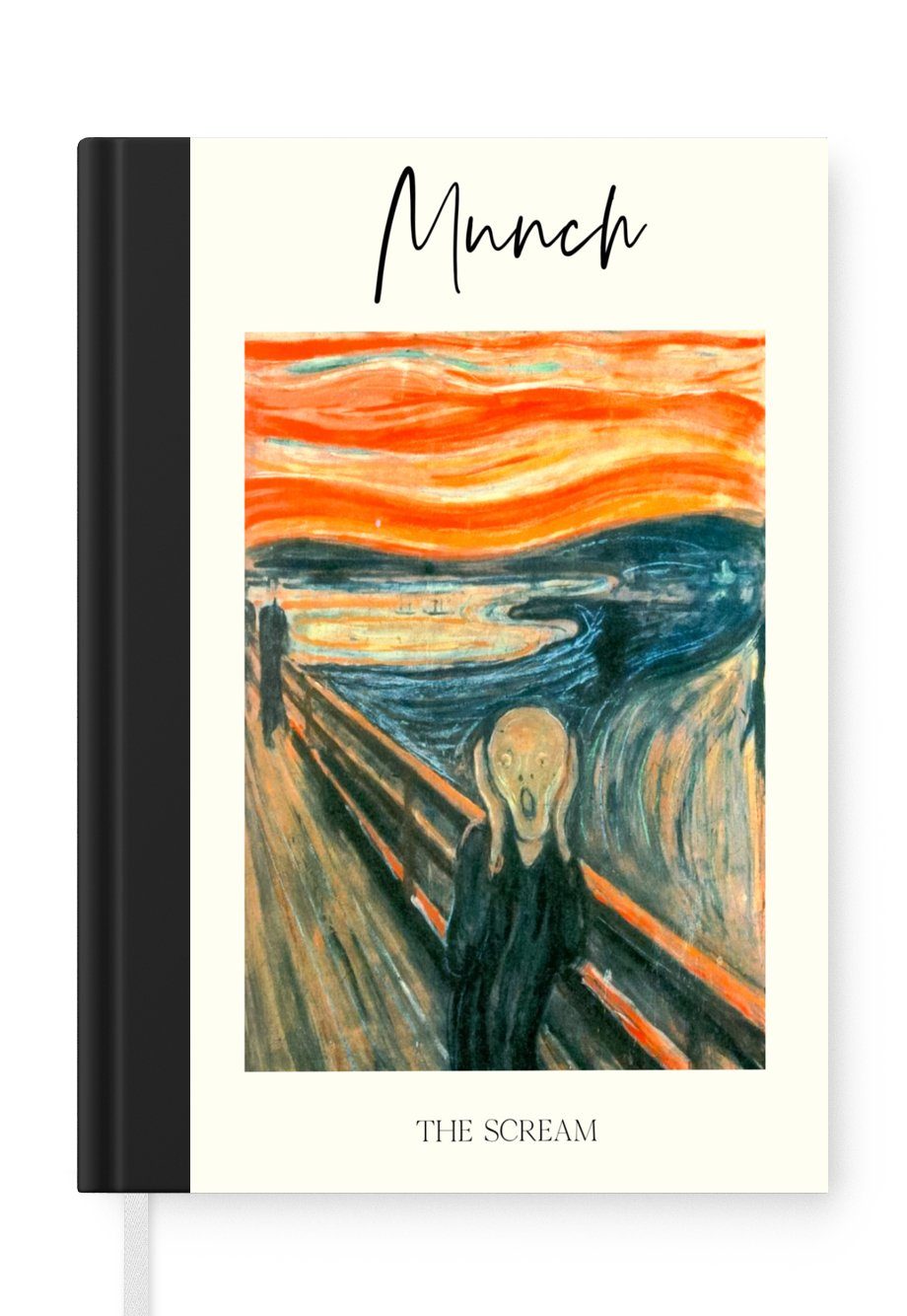 MuchoWow Notizbuch Gemälde - Der Schrei - Munch, Journal, Merkzettel, Tagebuch, Notizheft, A5, 98 Seiten, Haushaltsbuch