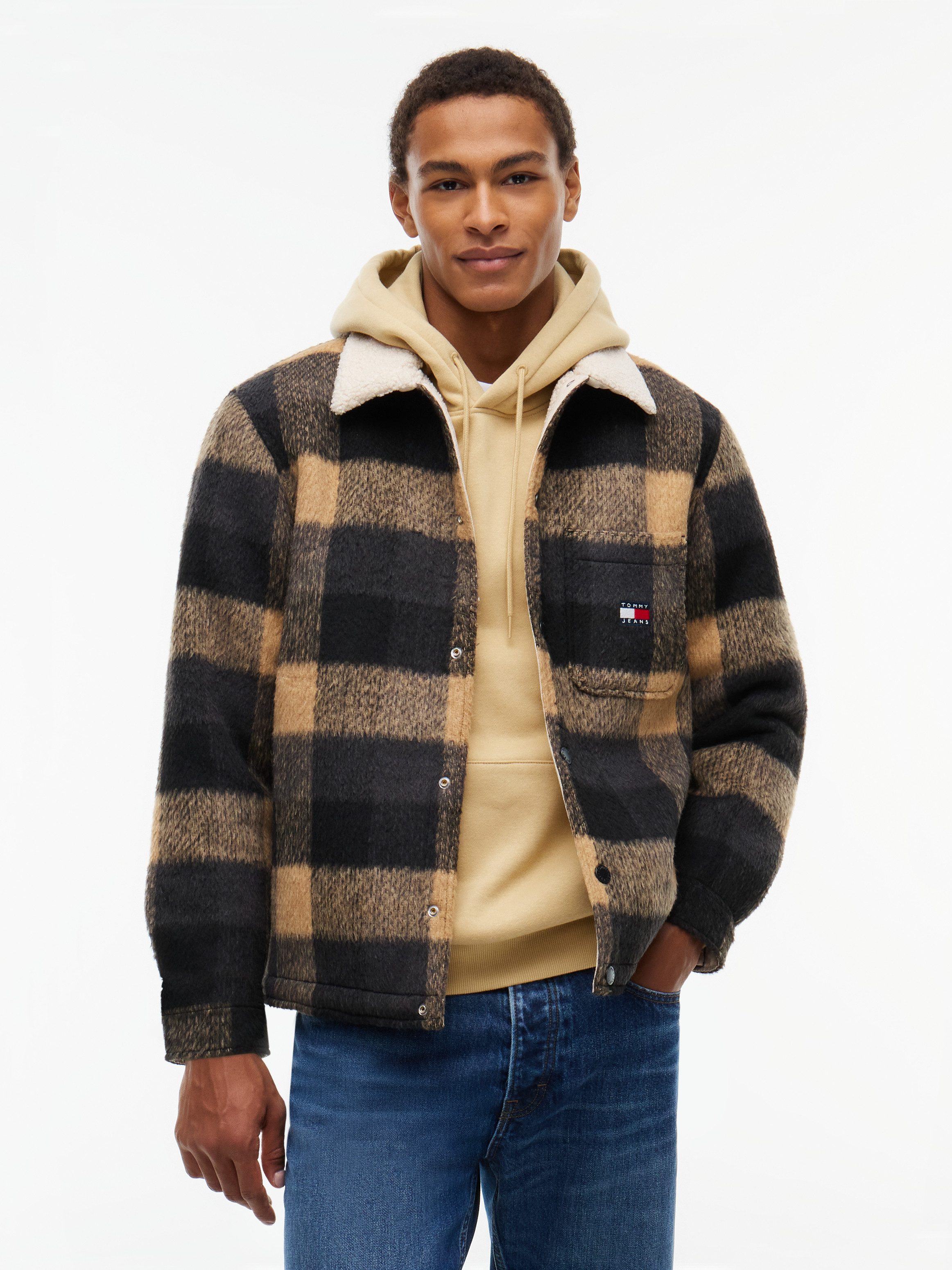 Tommy Jeans Hemdjacke TJM TEDDY COLLAR BRUSHED SHACKET