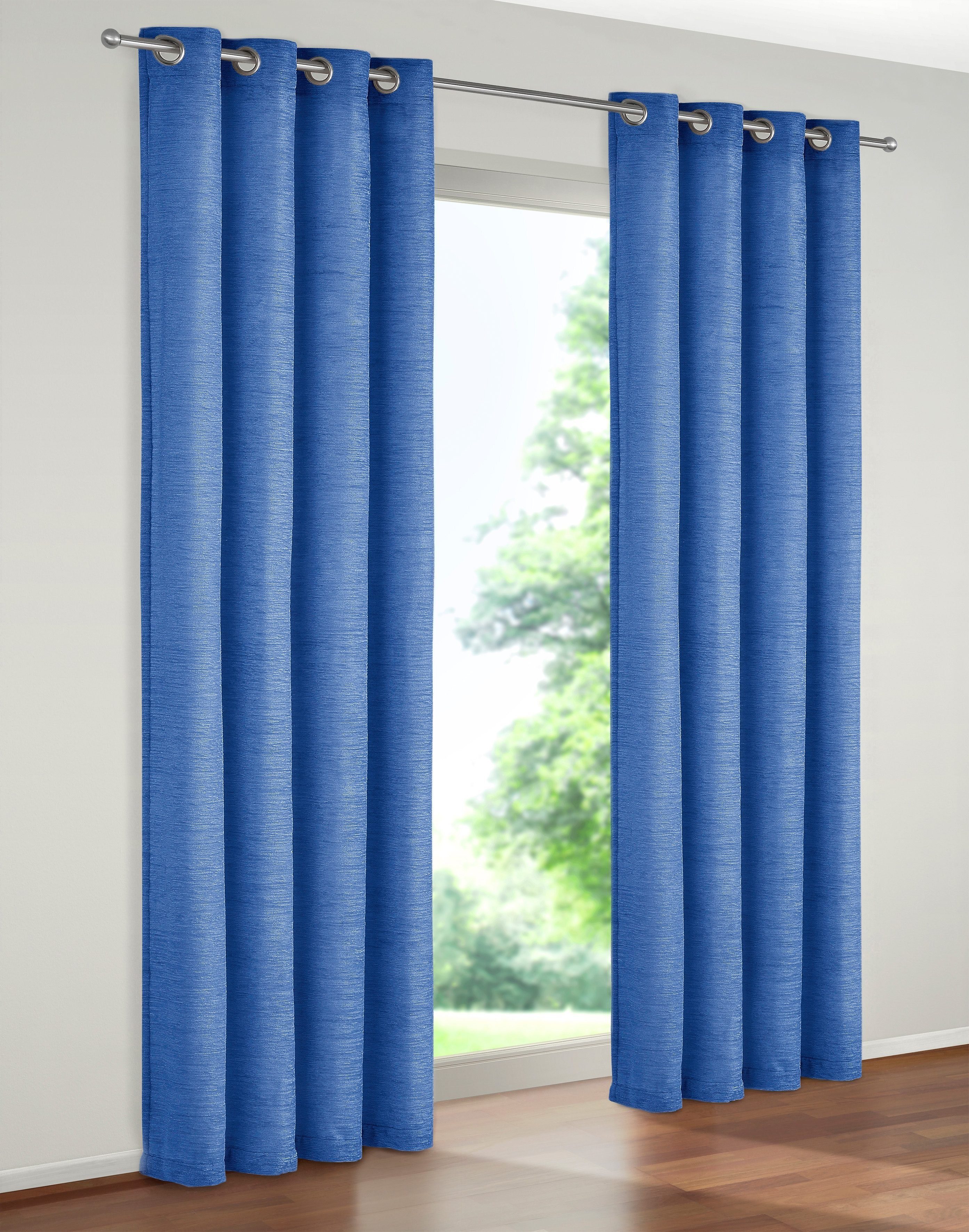 royalblau Trondheim Ösen Vorhang (1 g/m², blickdicht, Chenille Wirth, St), 328