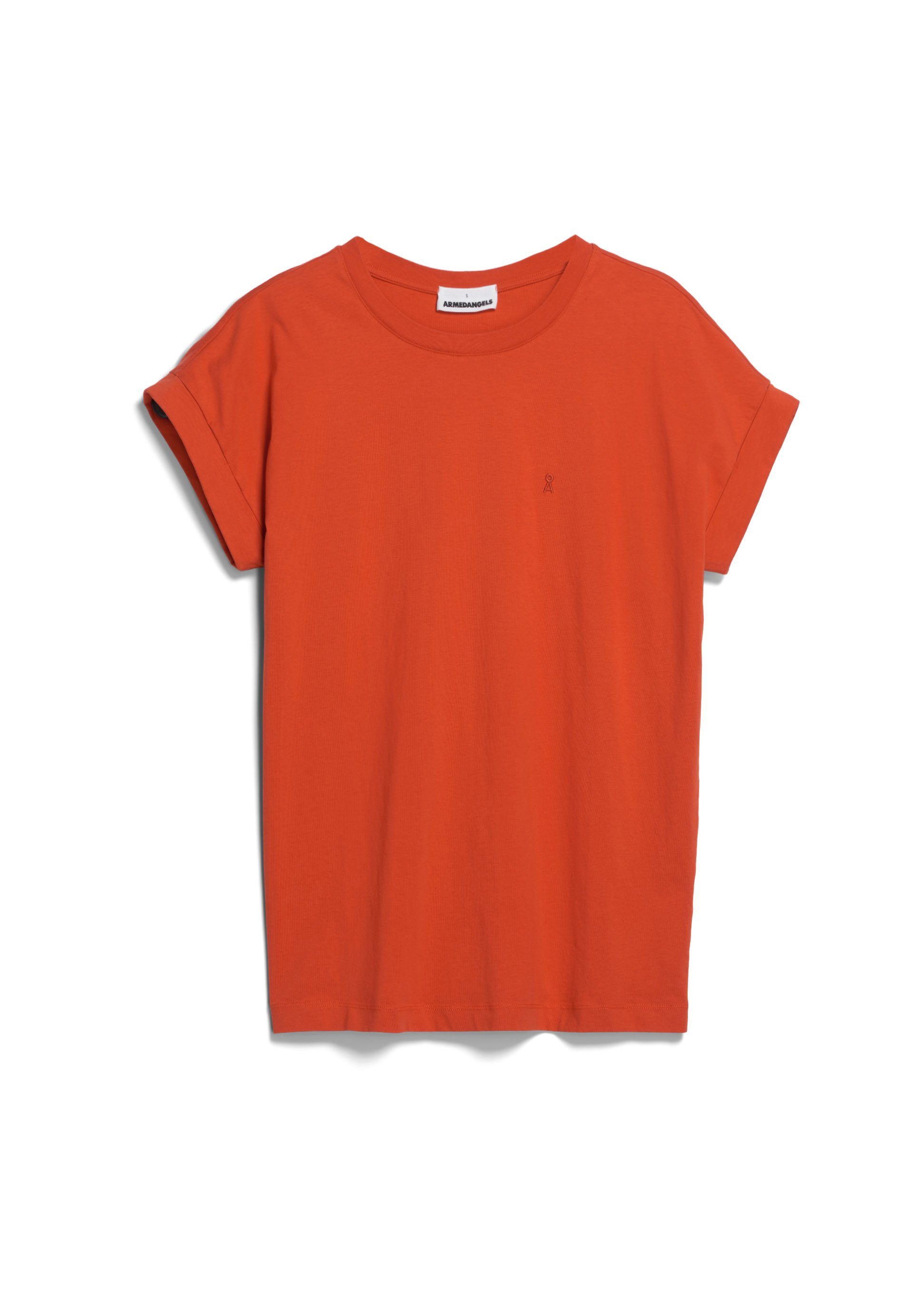 Armedangels T-Shirt IDAARA Damen T-Shirt emergency Bio-Baumwolle Fit (1-tlg) Details Keine aus red Loose