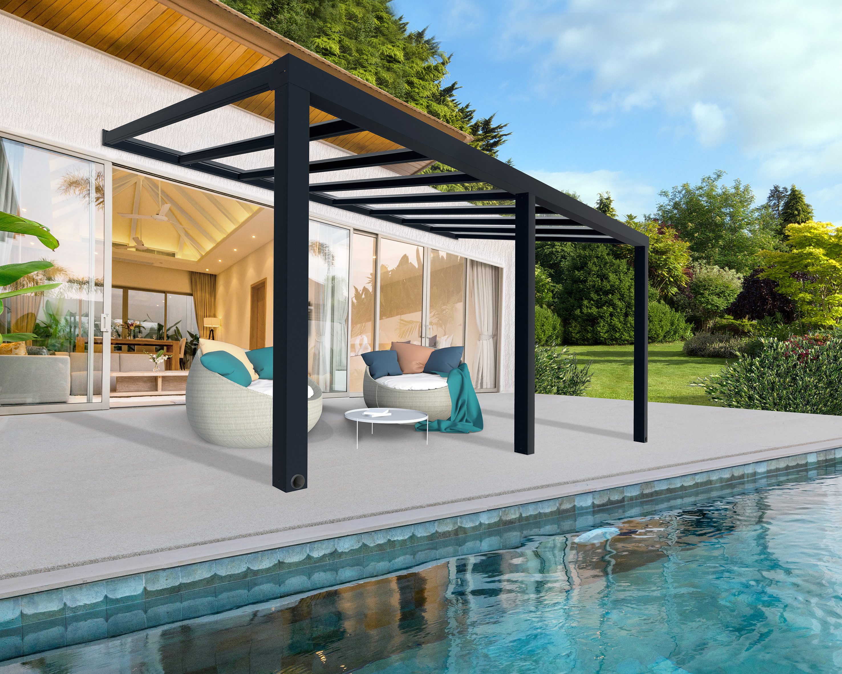 Palram - Canopia Terrassendach Stockholm Alu Terrassenüberdachung, BxT: 588x331 cm, einfache DIY Montage